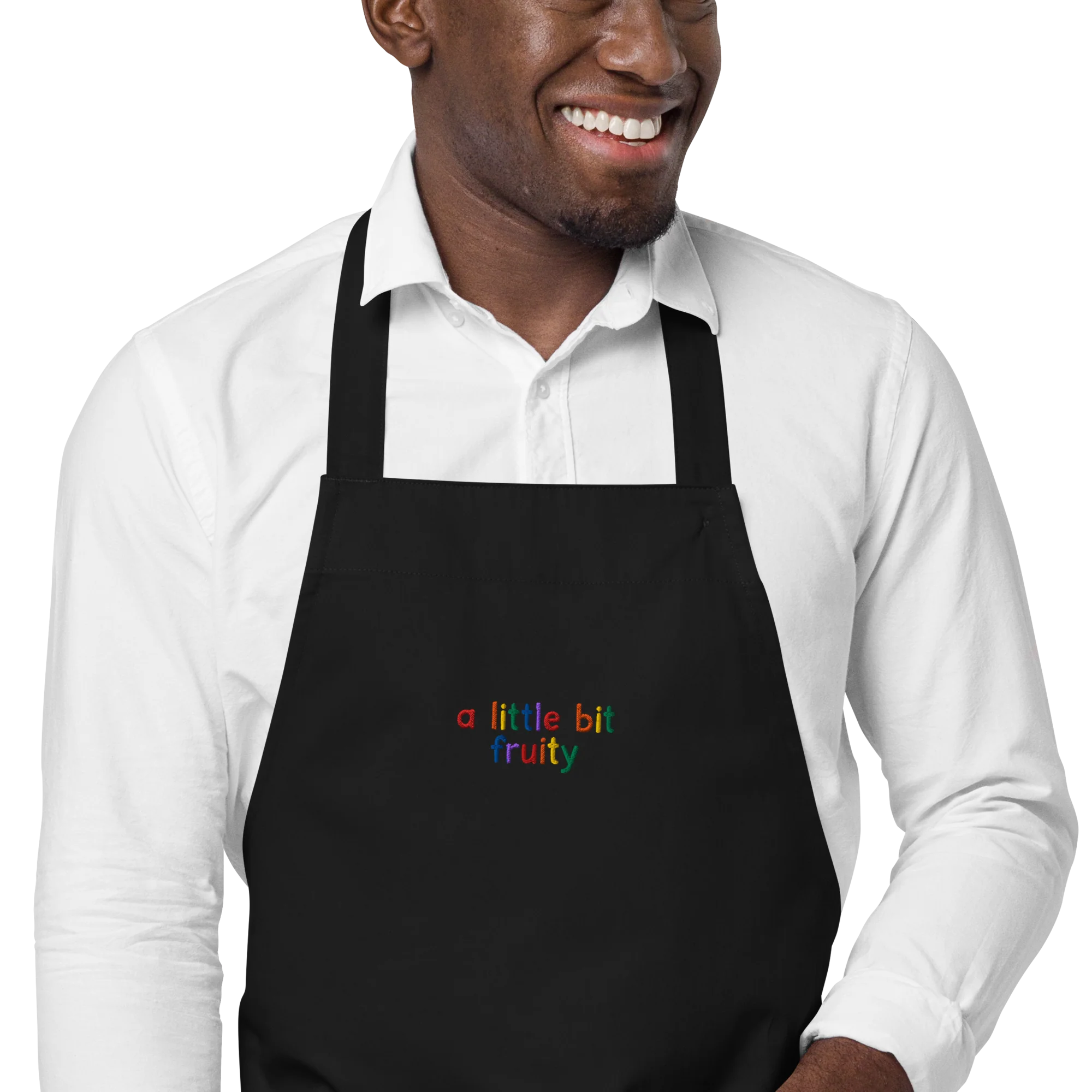 A Little Bit Fruity Pride Embroidered Organic Cotton Apron - Image 5