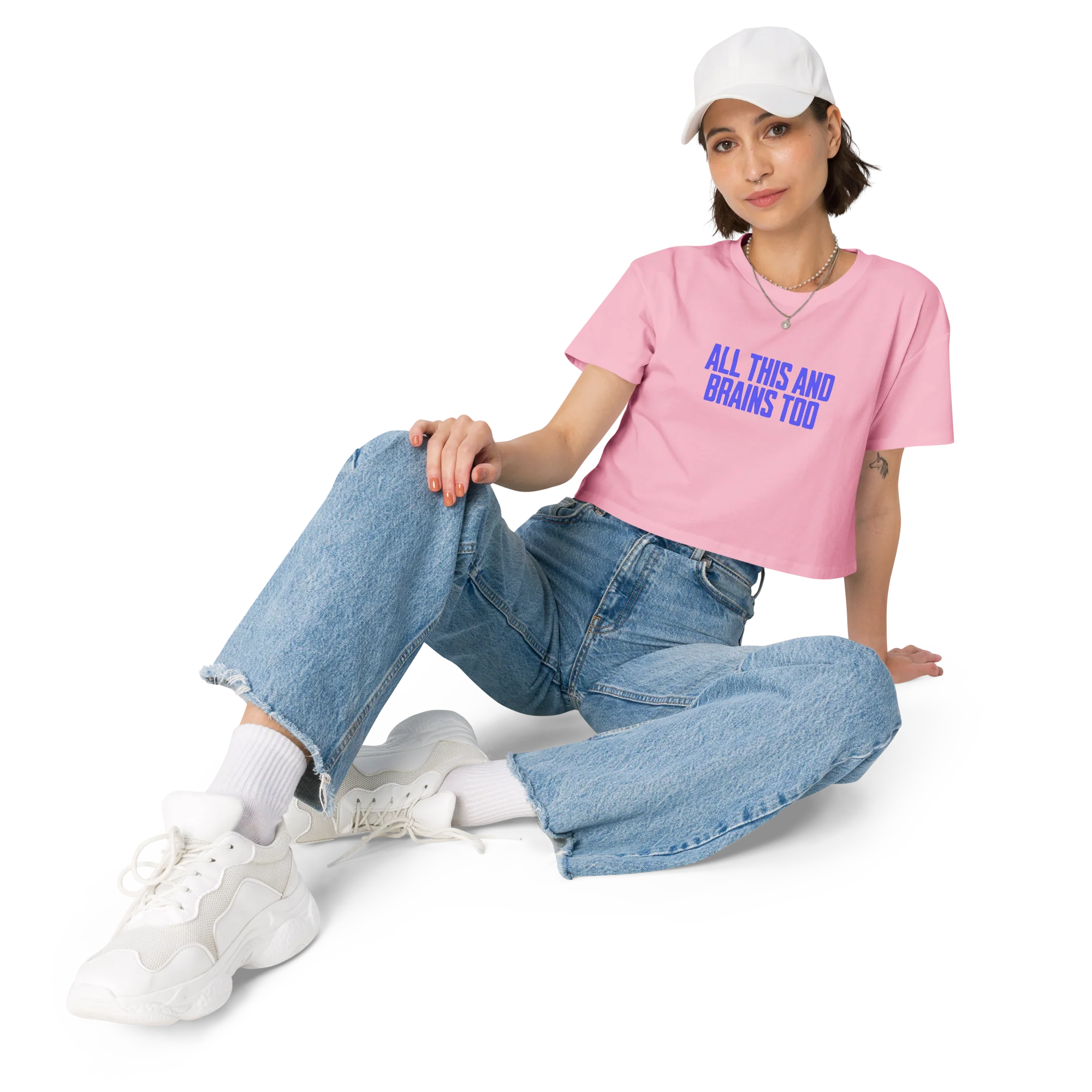 All This And Brains Too Crop Tee - Image 6
