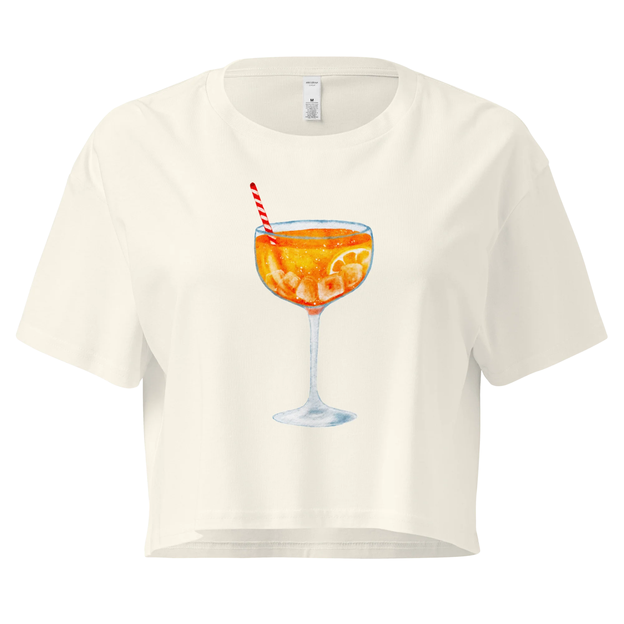 Aperol Spritz Watercolor Crop Tee - Image 3