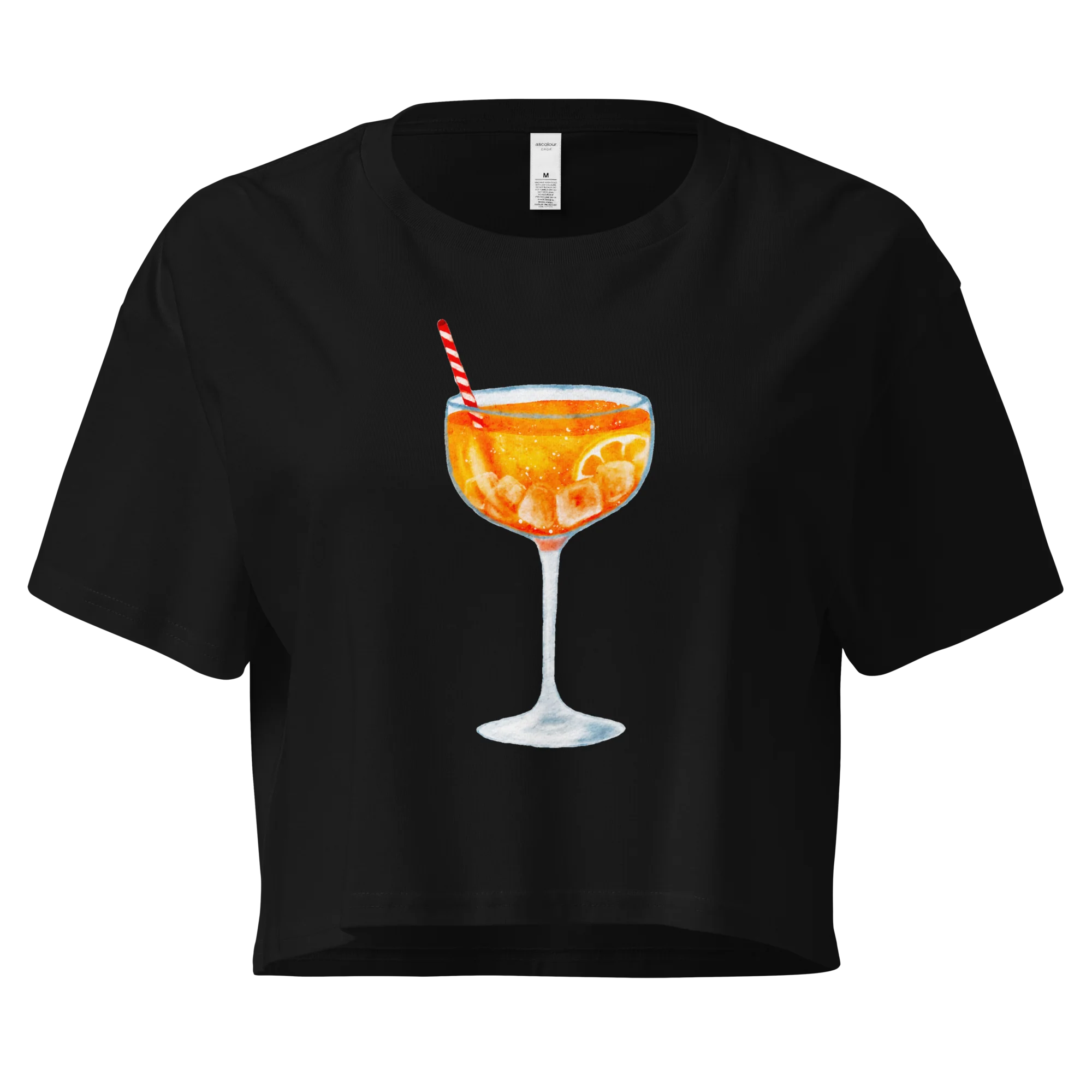Aperol Spritz Watercolor Crop Tee - Image 7