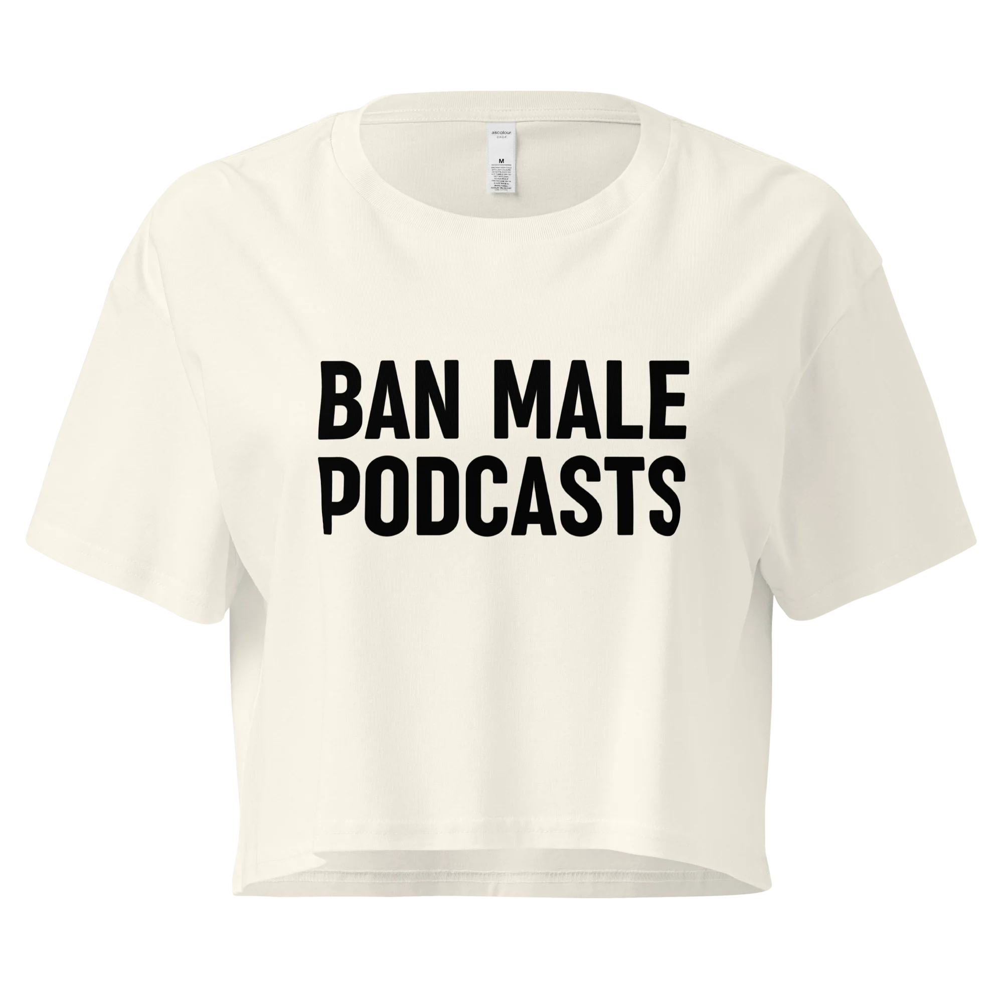 Ban Male Podcasts Crop Tee - Image 4