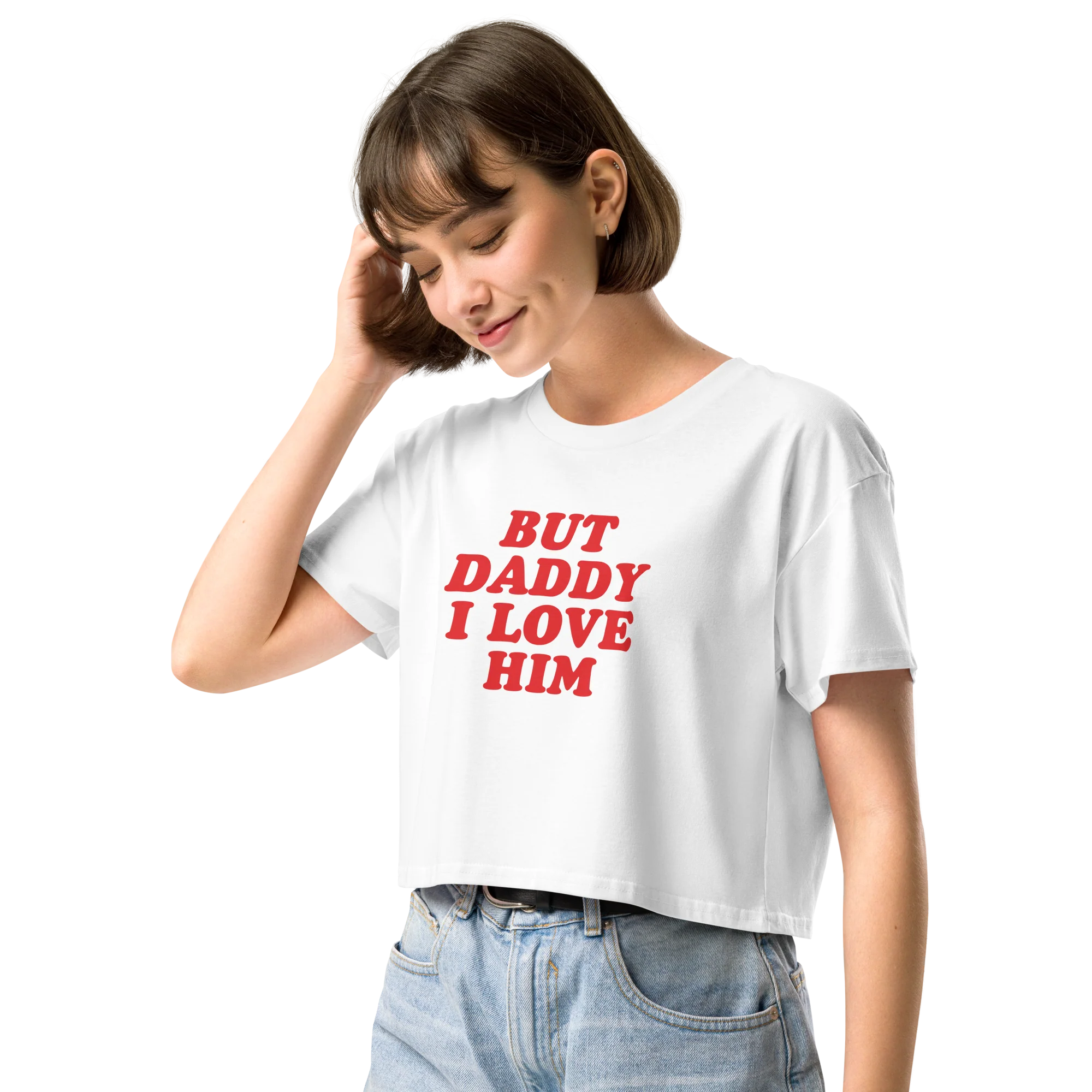 But Daddy I Love Him Crop Tee - Image 6