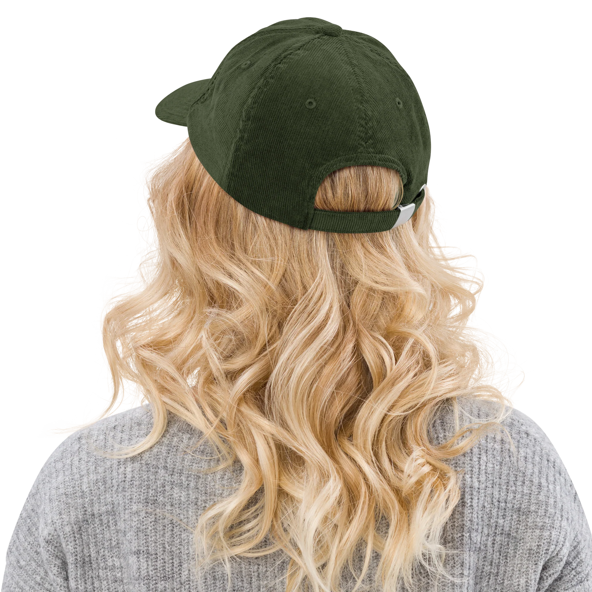 CUSTOM Your Text Serifed Embroidered Corduroy Cap - Image 13