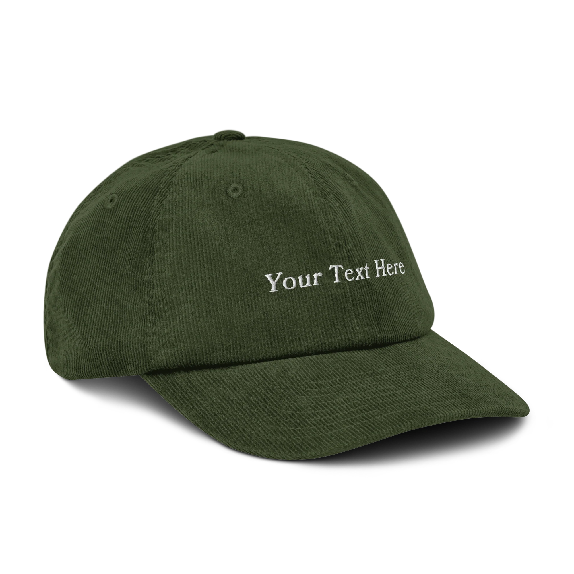 CUSTOM Your Text Serifed Embroidered Corduroy Cap - Image 14