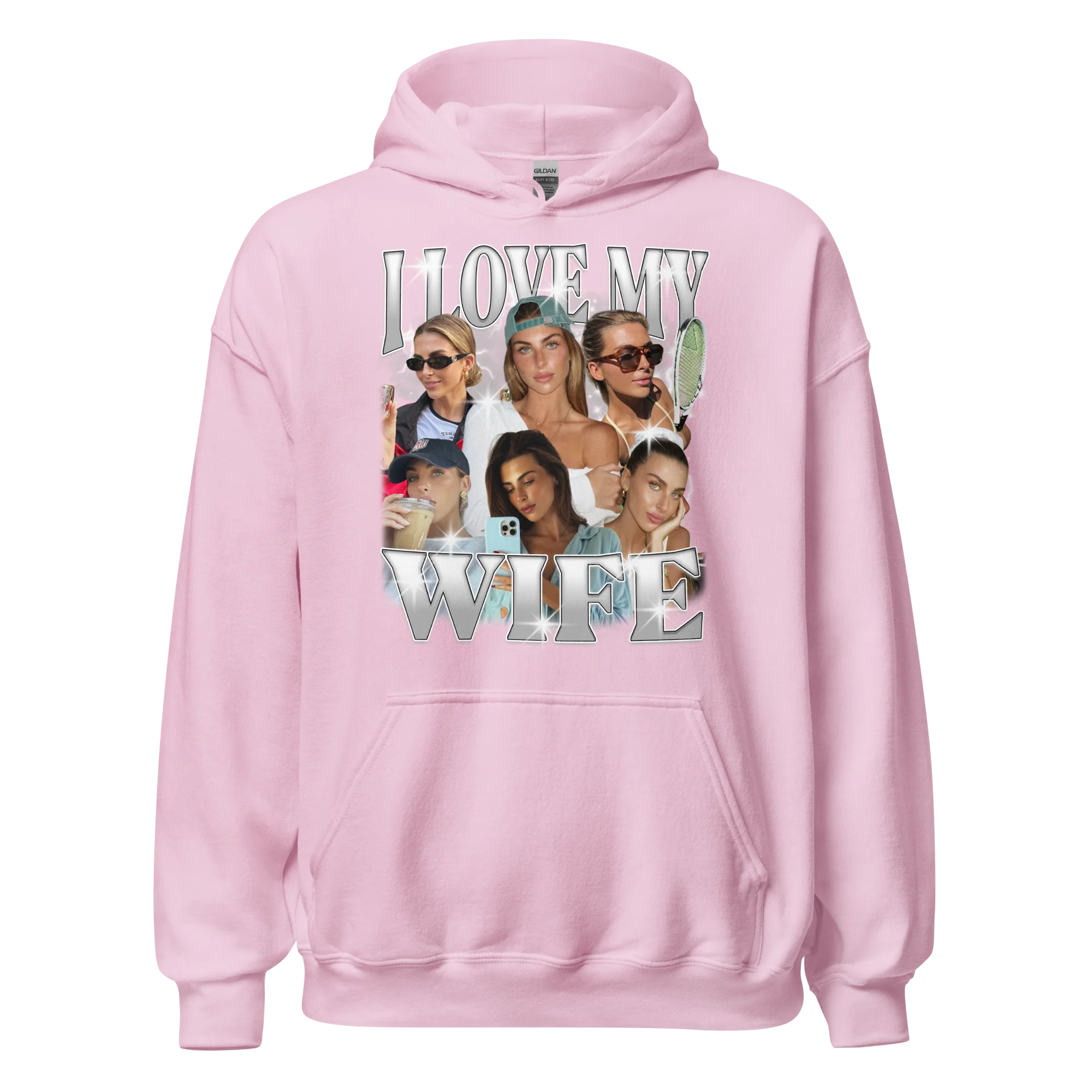 CUSTOM I Love My Wife Photo Bootleg Hoodie - Image 10