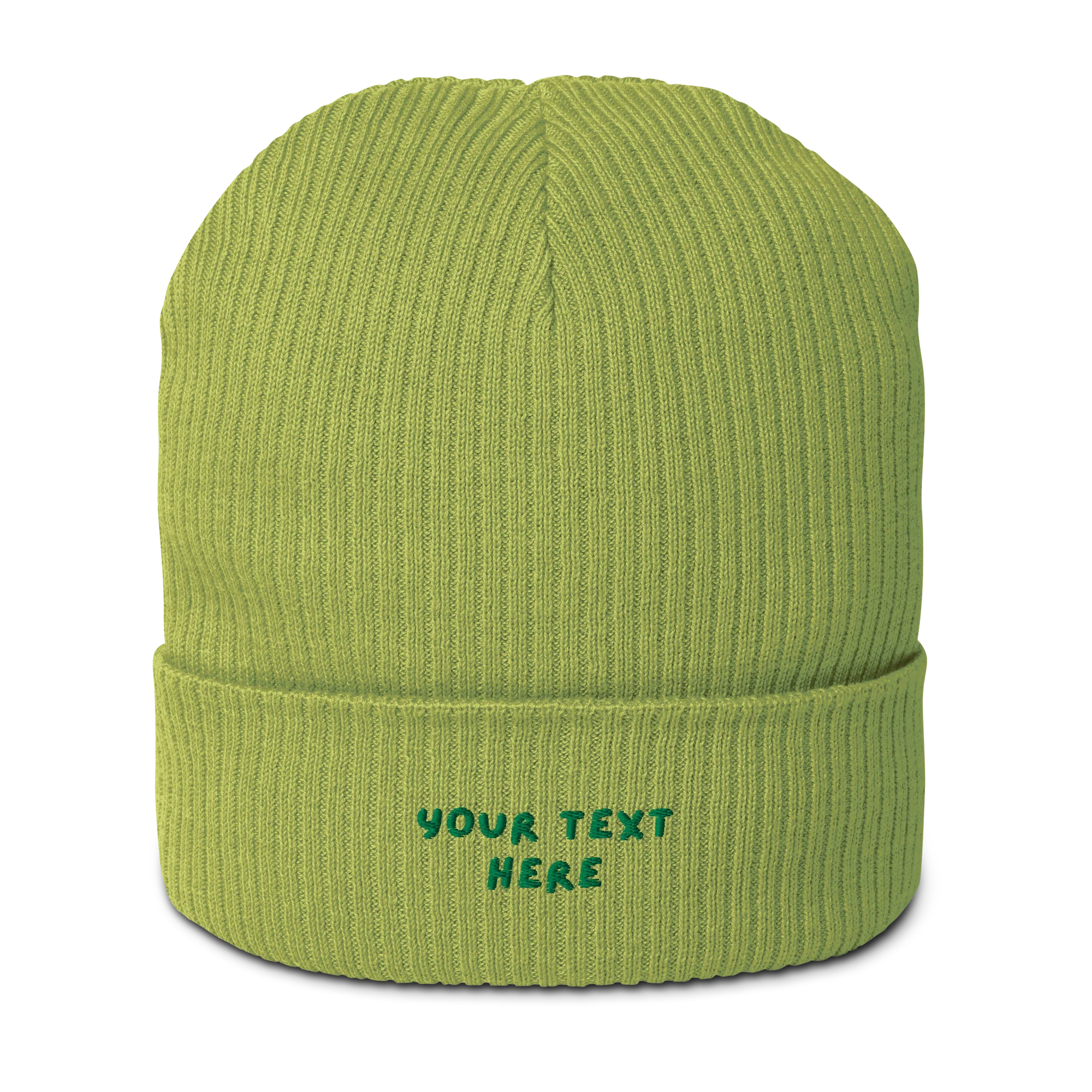 CUSTOM Text Playful Embroidered Organic Ribbed Beanie - Image 10