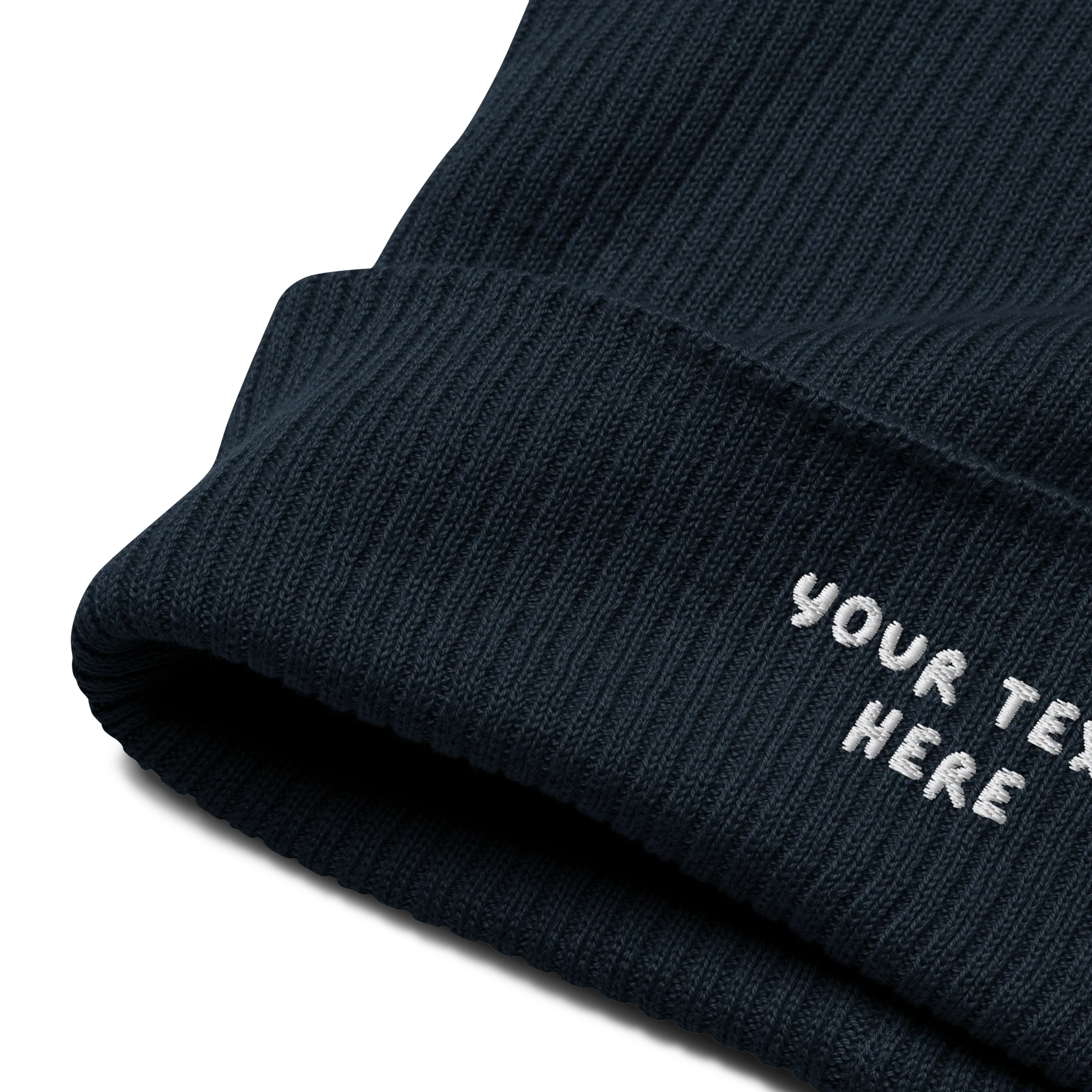 CUSTOM Text Playful Embroidered Organic Ribbed Beanie - Image 5