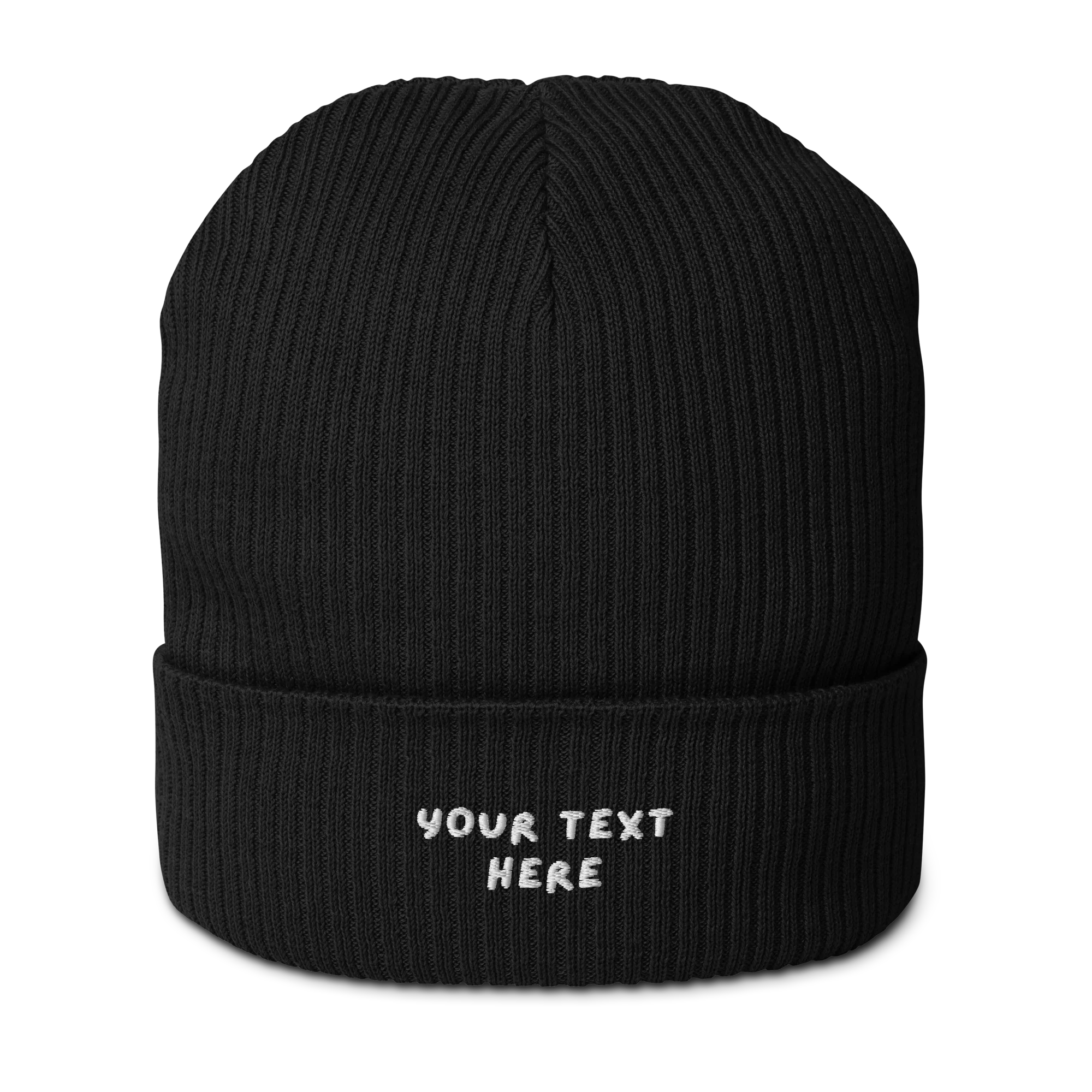 CUSTOM Text Playful Embroidered Organic Ribbed Beanie - Image 8