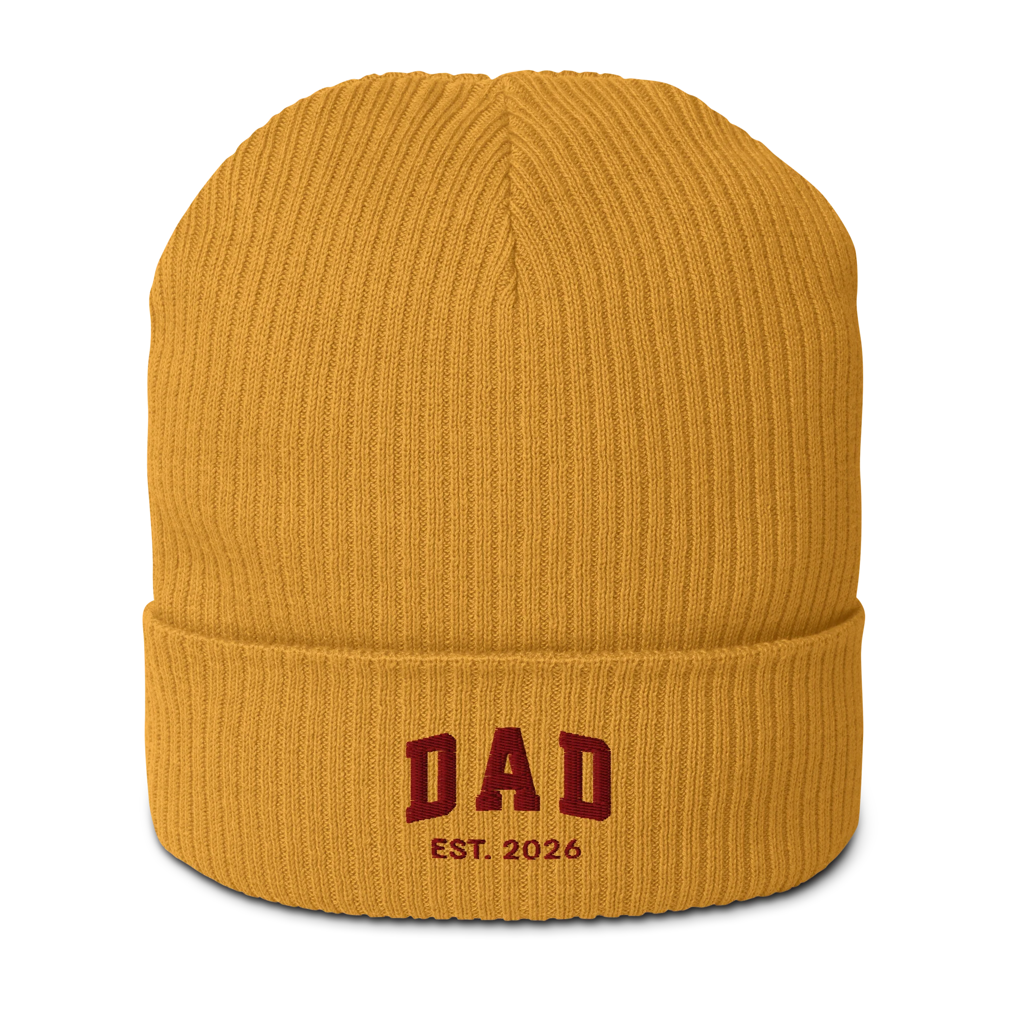 CUSTOM YEAR Dad Father Embroidered Organic Ribbed Beanie - Image 3
