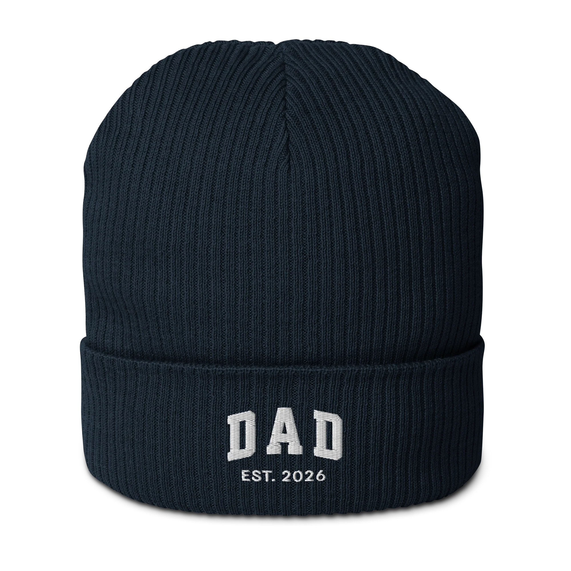 CUSTOM YEAR Dad Father Embroidered Organic Ribbed Beanie - Image 4