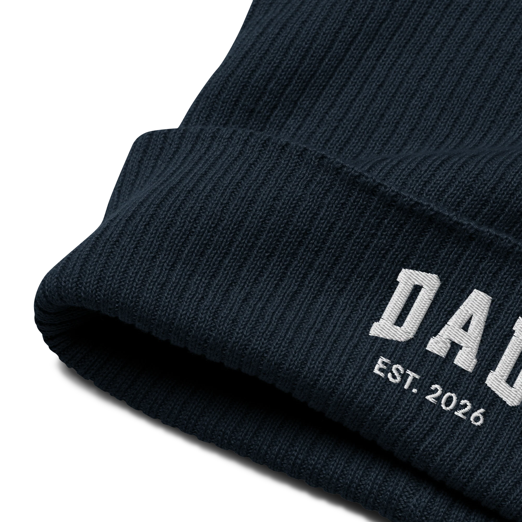 CUSTOM YEAR Dad Father Embroidered Organic Ribbed Beanie - Image 5