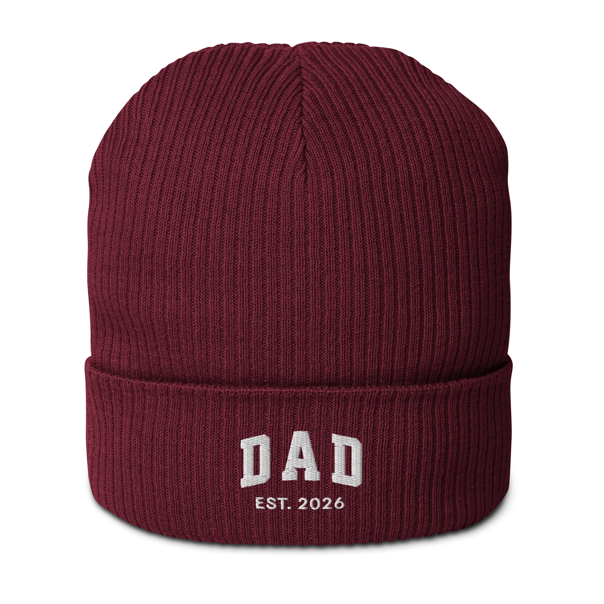 CUSTOM YEAR Dad Father Embroidered Organic Ribbed Beanie - Image 7