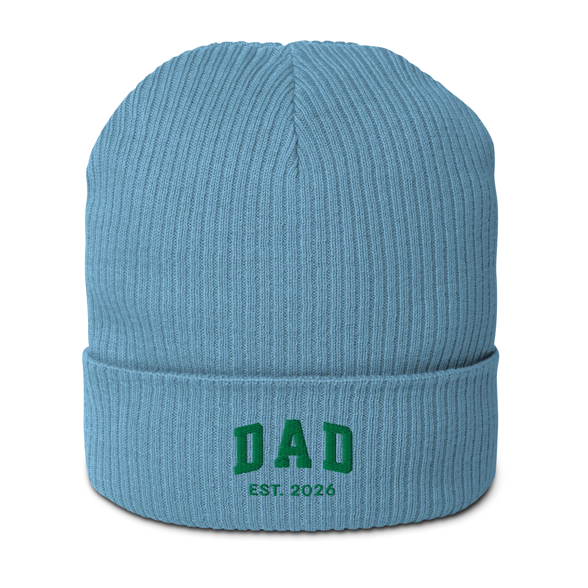 CUSTOM YEAR Dad Father Embroidered Organic Ribbed Beanie - Image 9