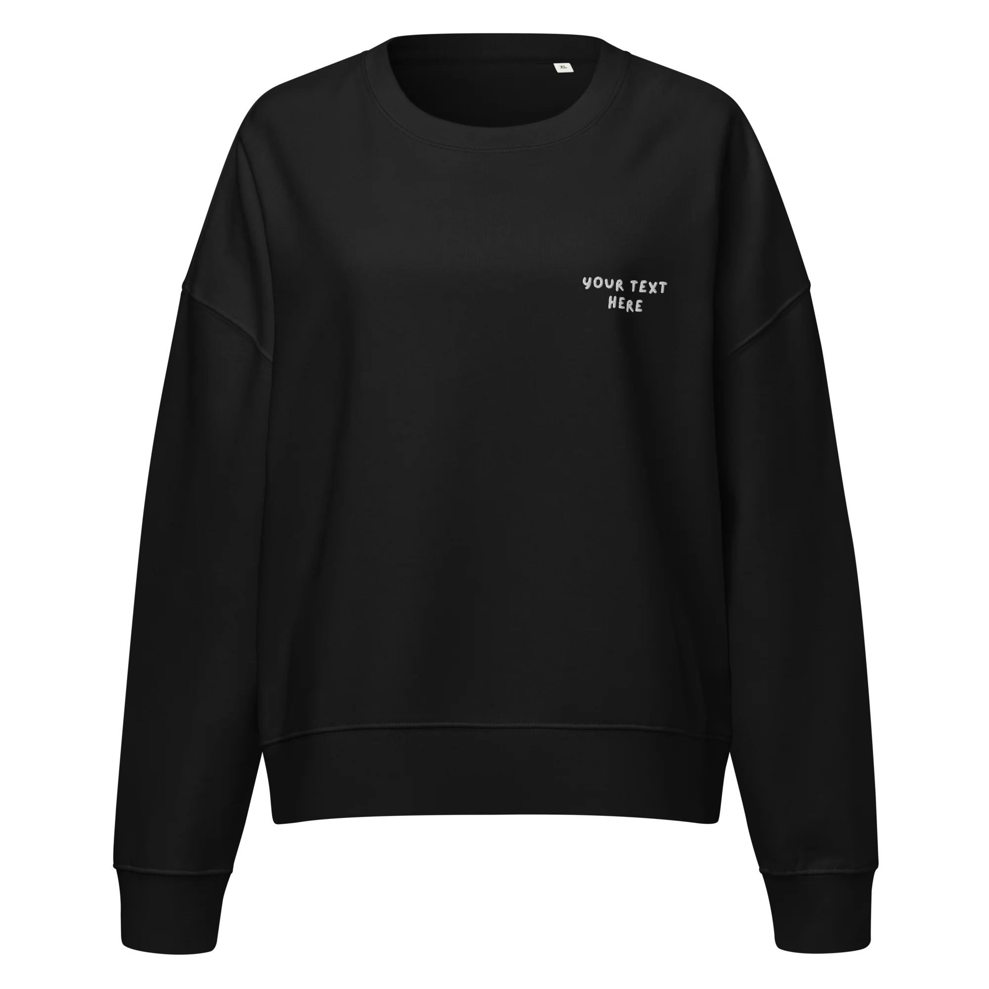 CUSTOM Your Text Playful Embroidered Women’s Organic Sweatshirt - Image 7