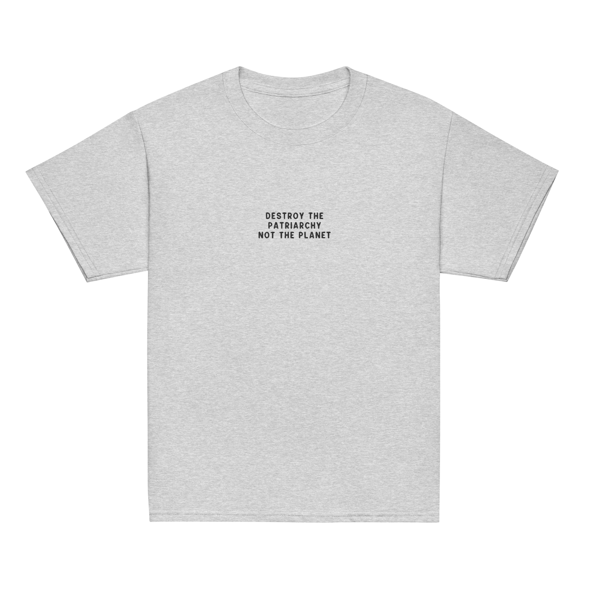 Destroy The Patriarchy Not The Planet Embroidered Baby Tee - Image 4