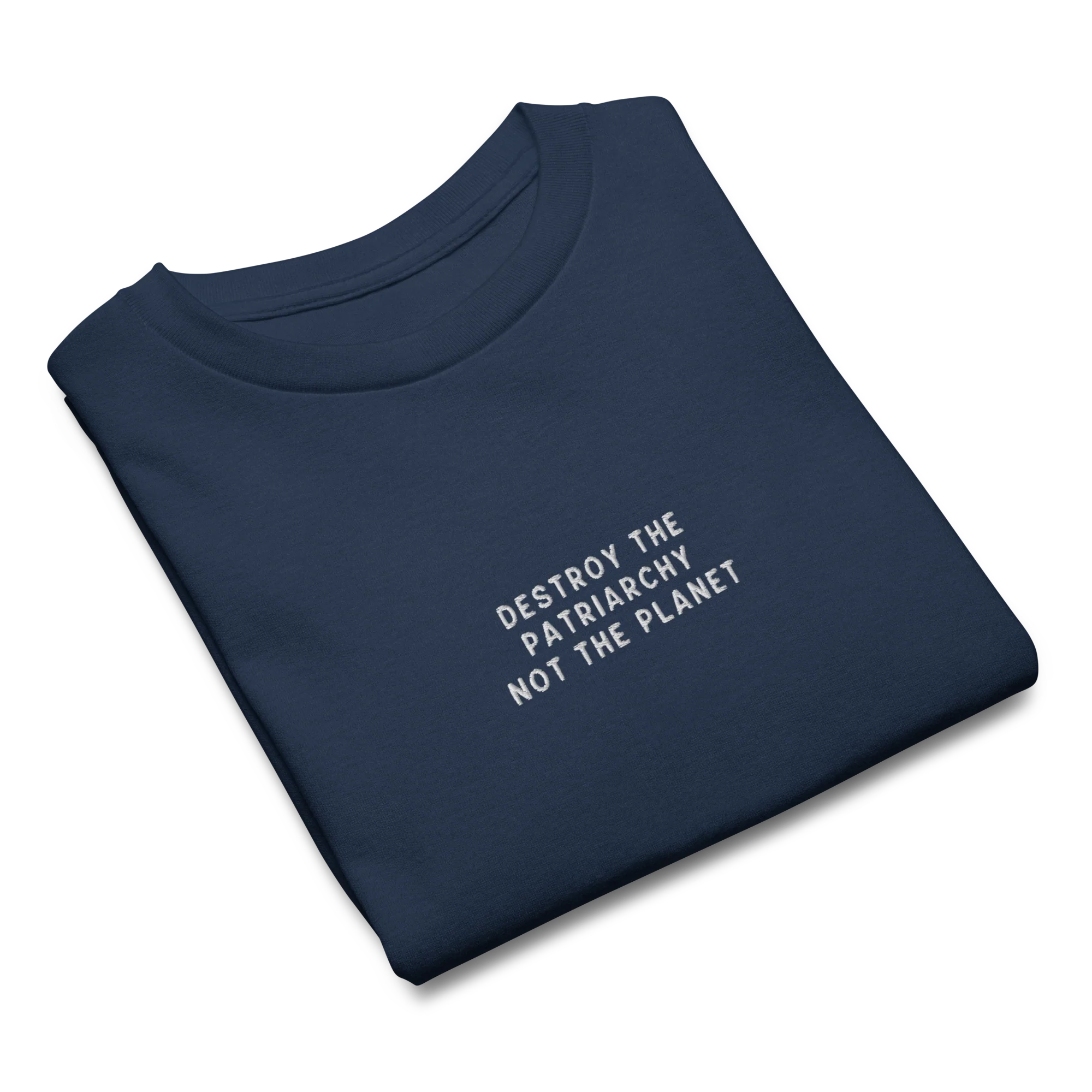 Destroy The Patriarchy Not The Planet Embroidered Baby Tee - Image 6