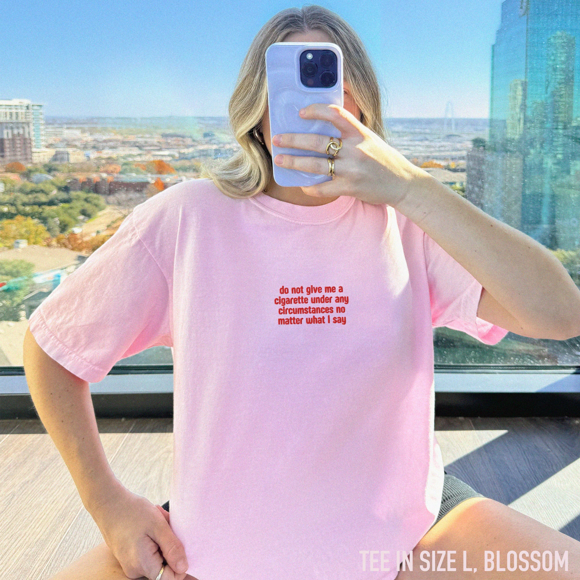 Do Not Give Me a Cigarette Embroidered Classic T-Shirt - Image 2