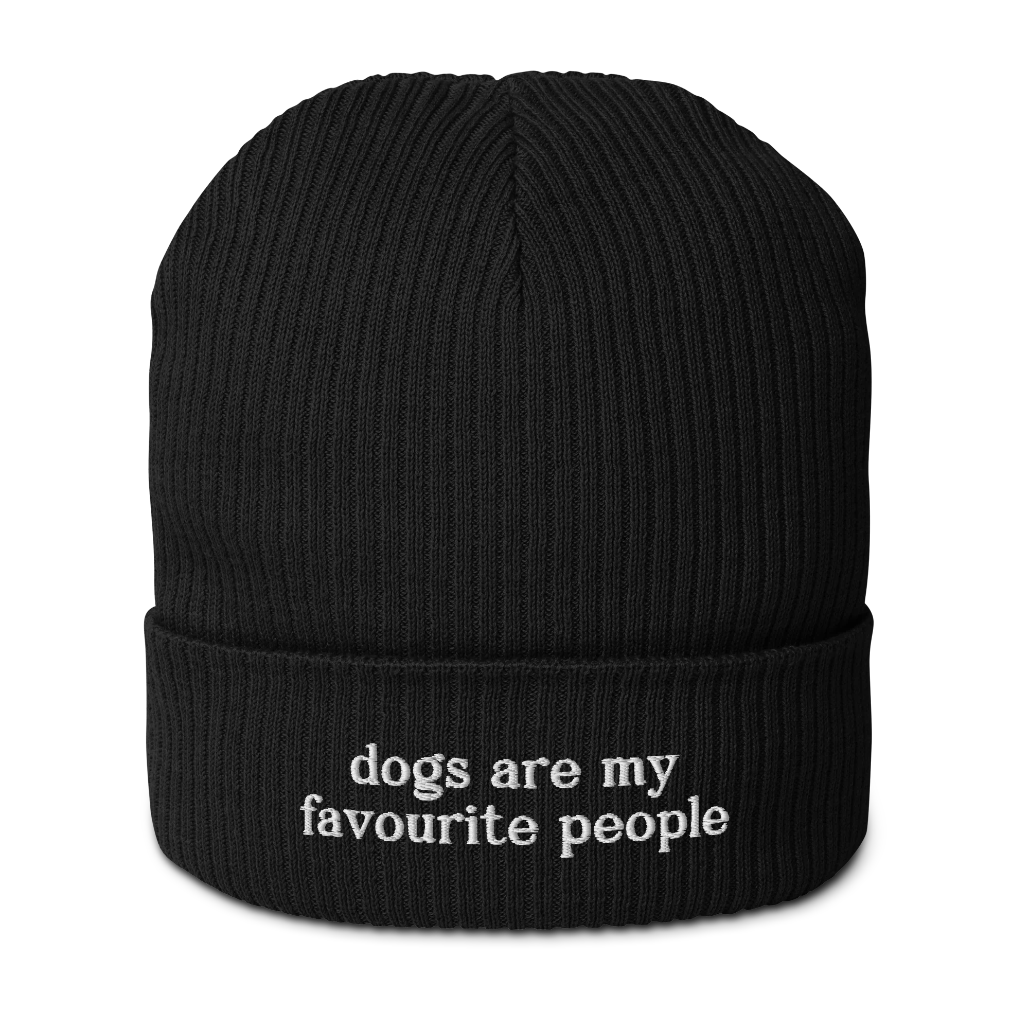 Dogs Are My Favourite People Embroidered Organic Ribbed Beanie - Image 8