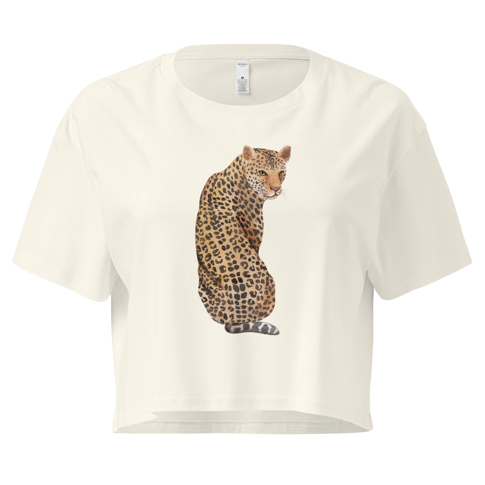 Leopard Watercolor Crop Tee - Image 3