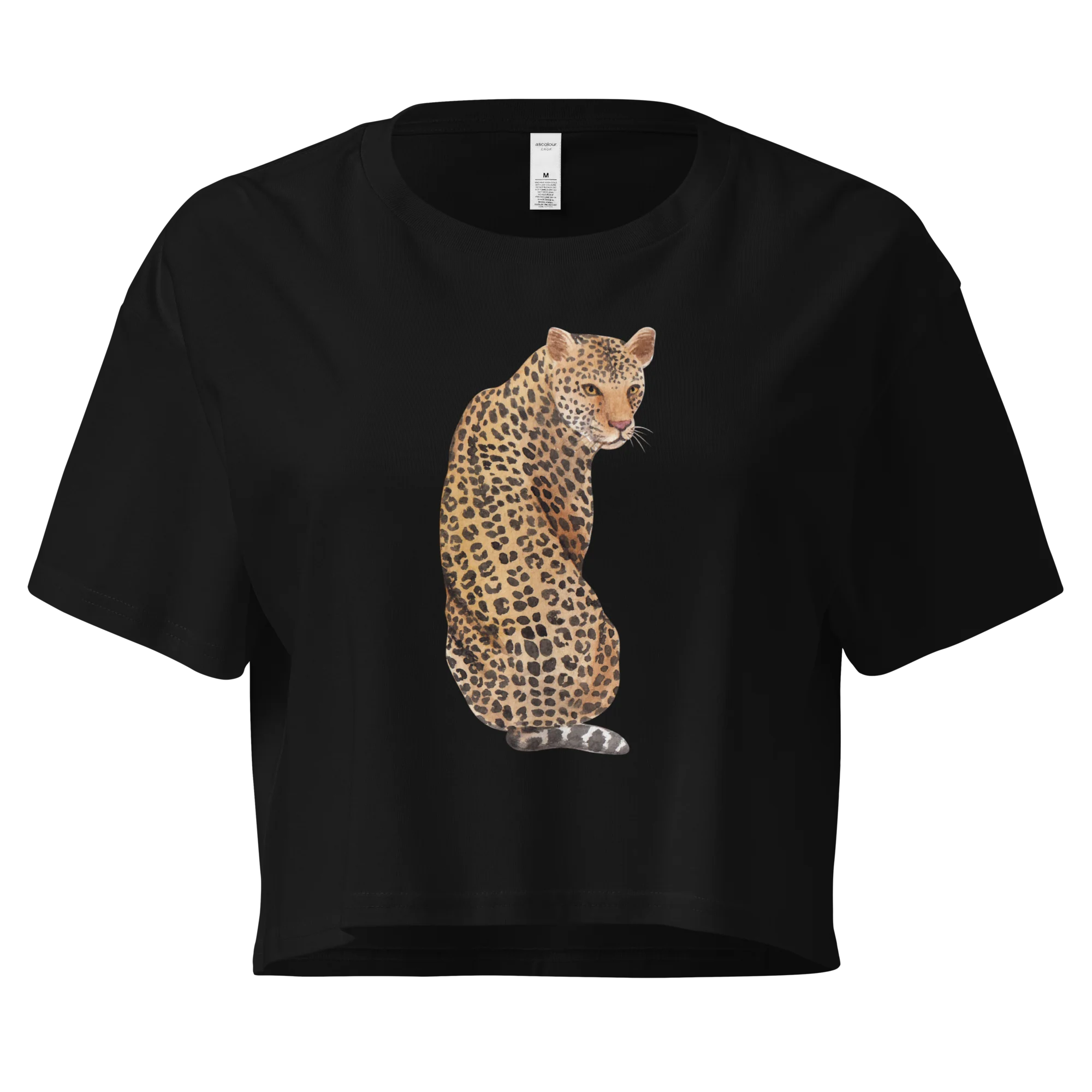 Leopard Watercolor Crop Tee - Image 4
