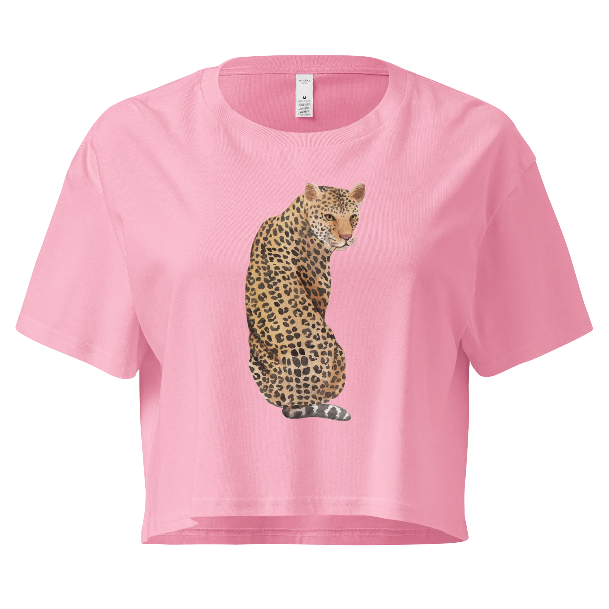 Leopard Watercolor Crop Tee - Image 7
