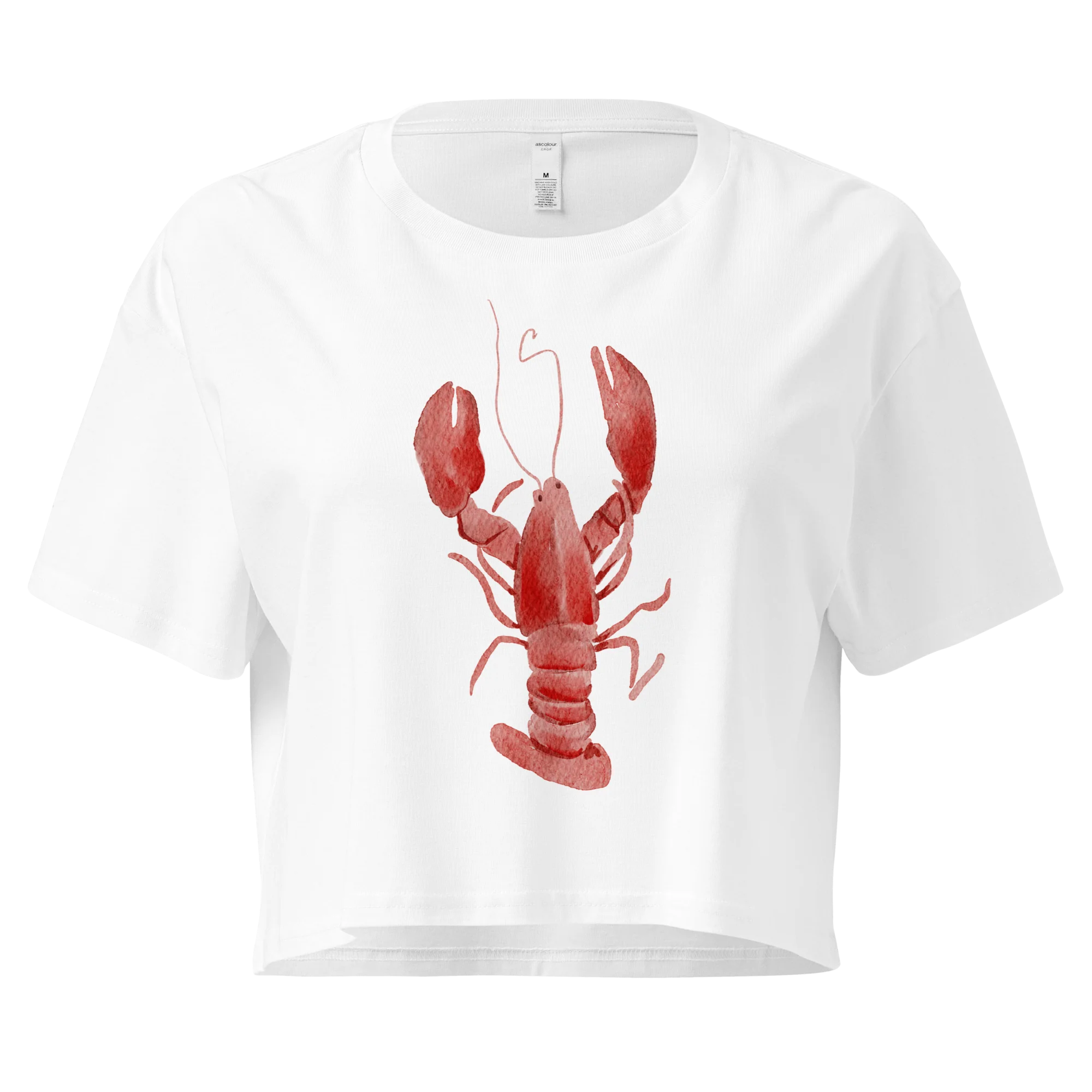 Lobster Watercolor Crop Tee - Image 3