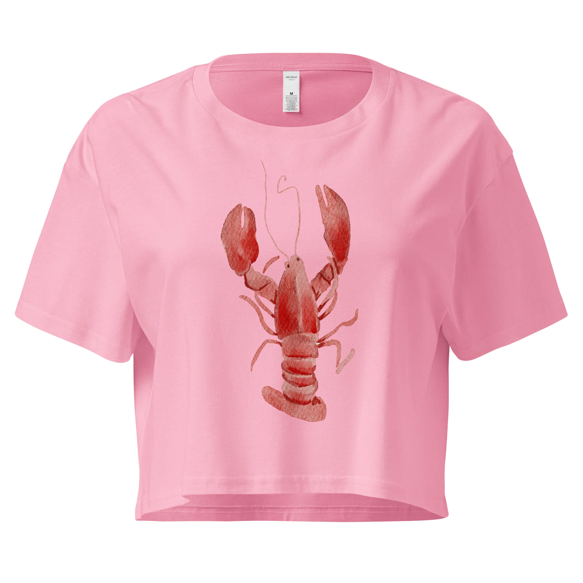 Lobster Watercolor Crop Tee - Image 4