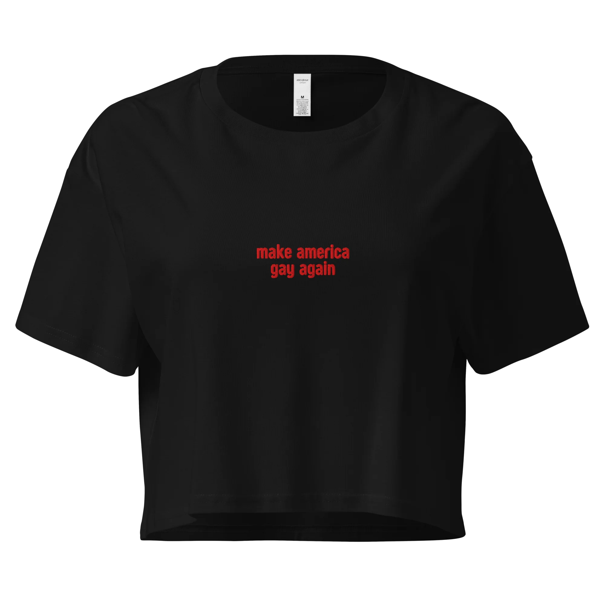 Make America Gay Again Embroidered Crop Tee - Image 7