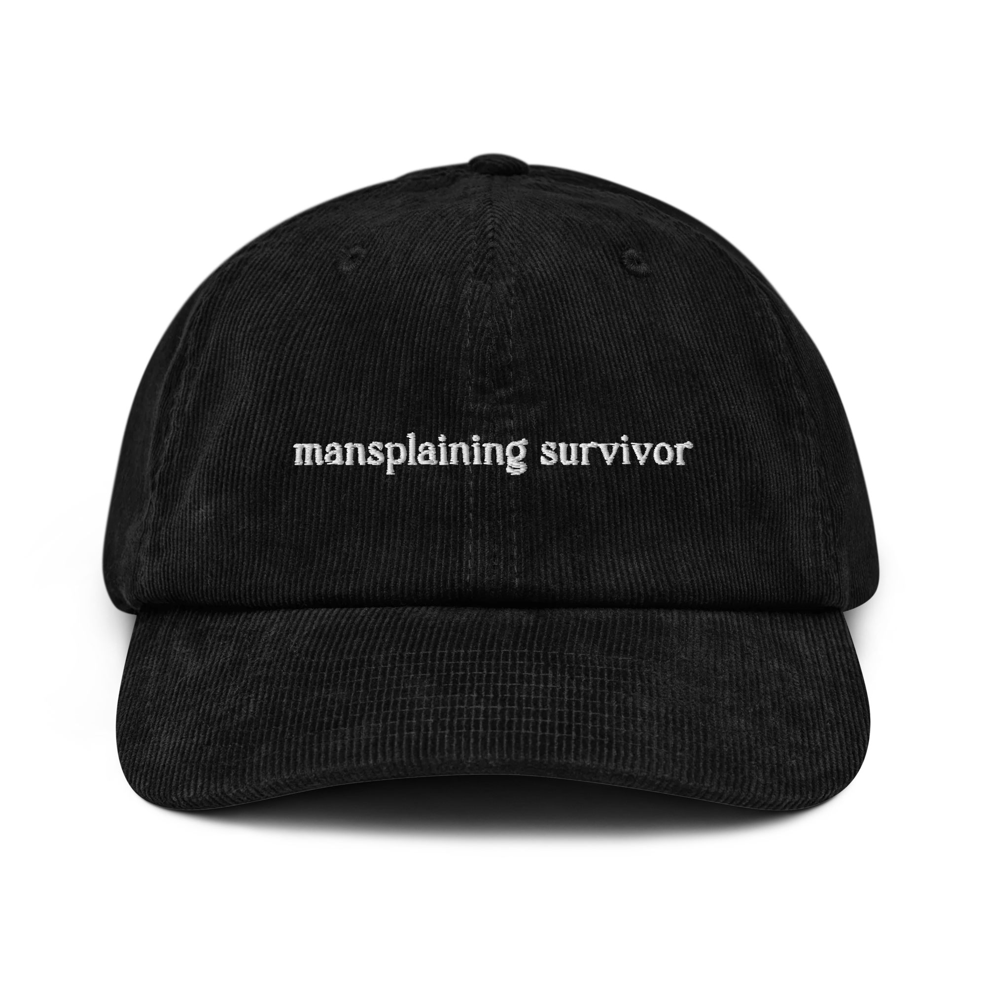 Mansplaining Survivor Embroidered Corduroy Hat