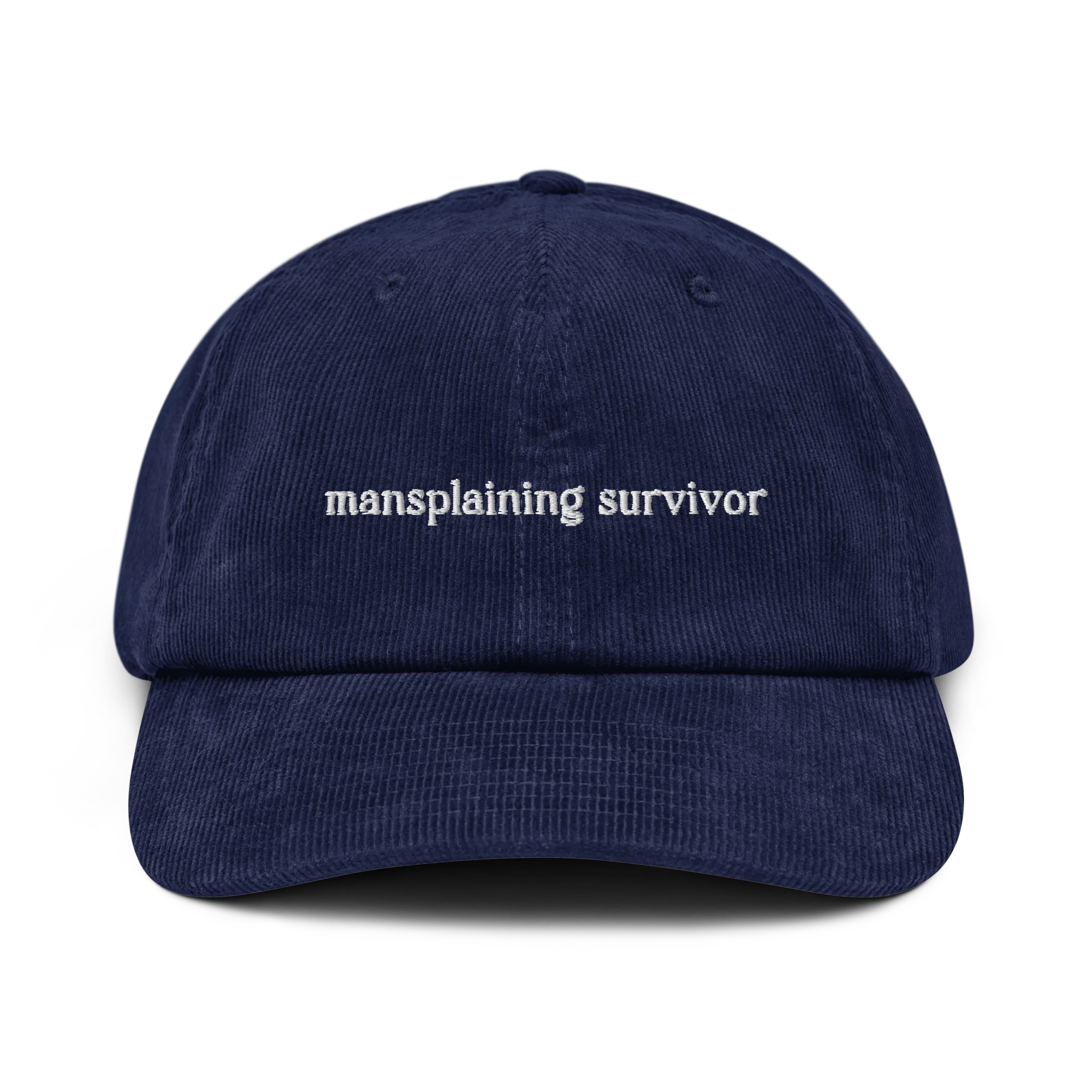 Mansplaining Survivor Embroidered Corduroy Hat - Image 4