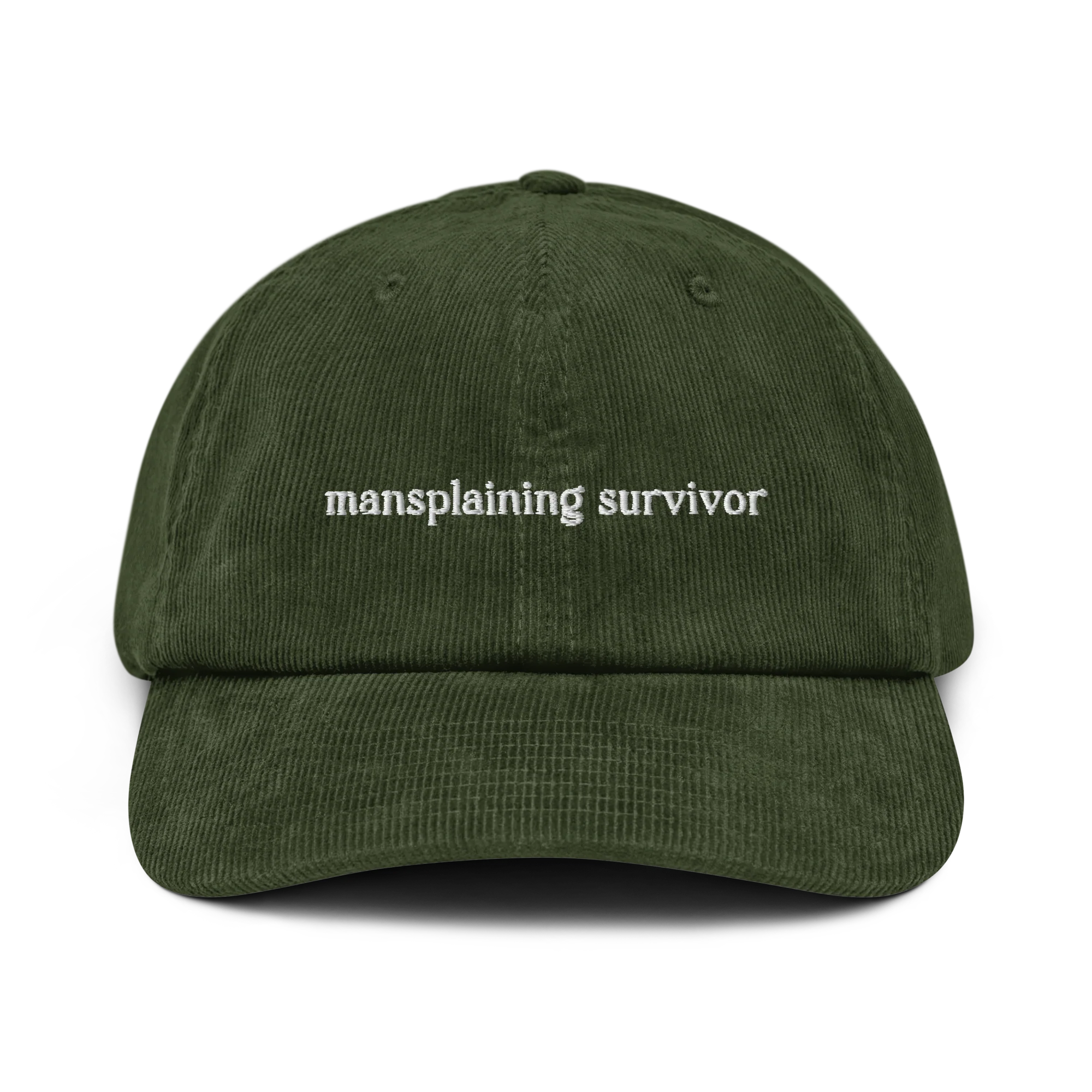 Mansplaining Survivor Embroidered Corduroy Hat - Image 7