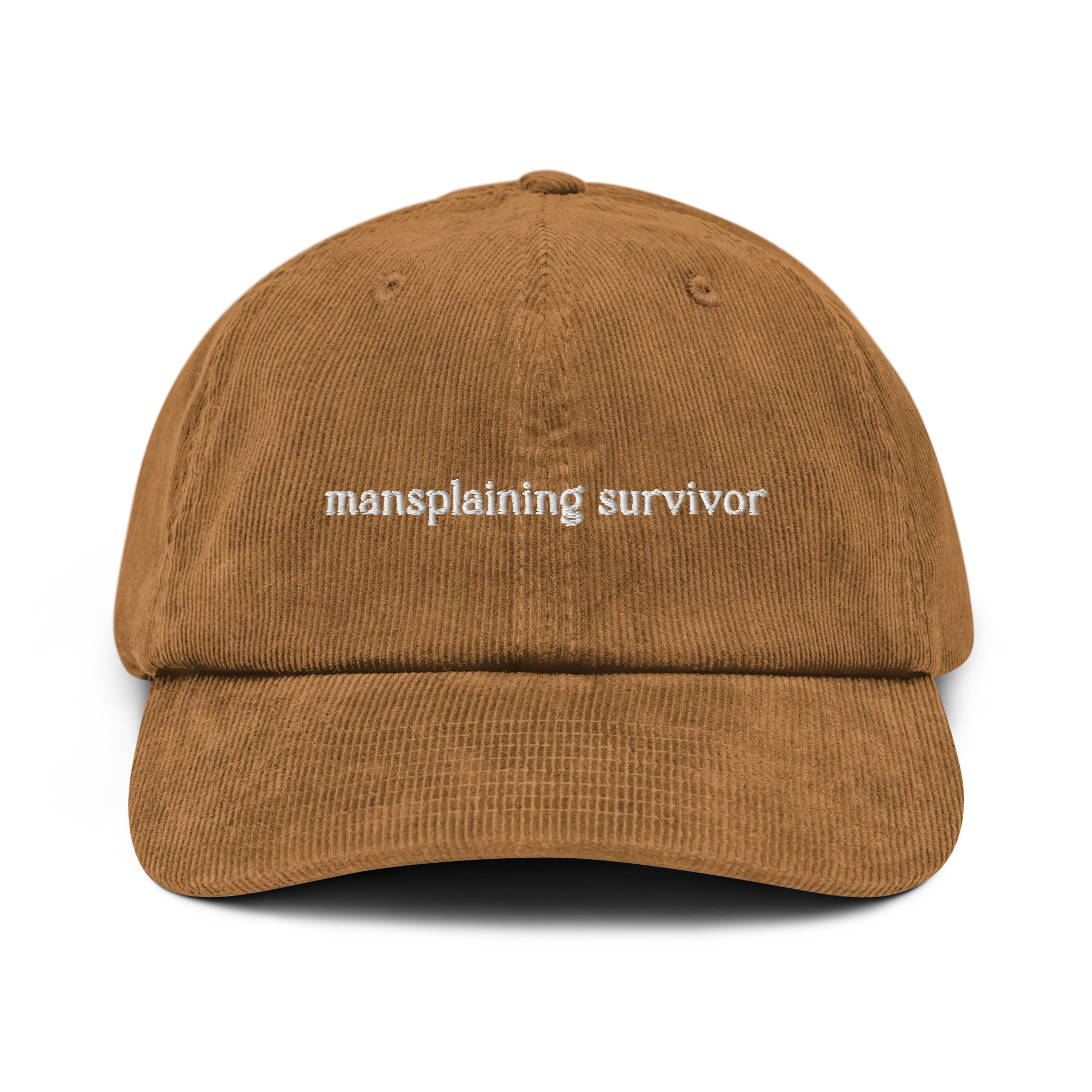 Mansplaining Survivor Embroidered Corduroy Hat - Image 8