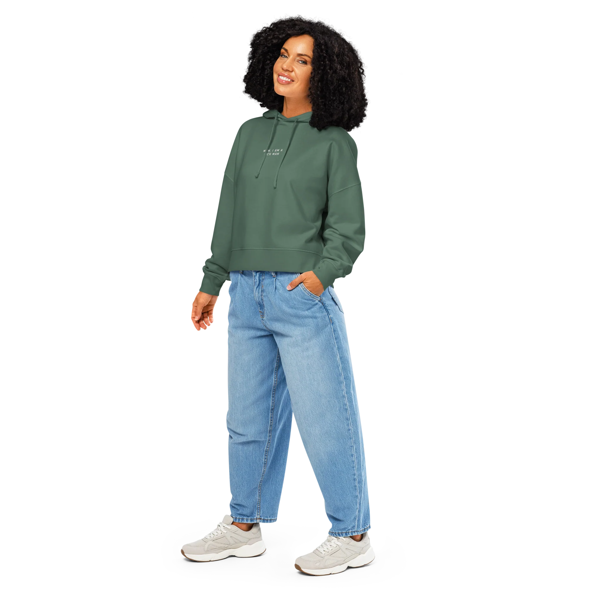 Mom, I am a Rich Man Feminist Embroidered Women’s Organic Hoodie - Image 2
