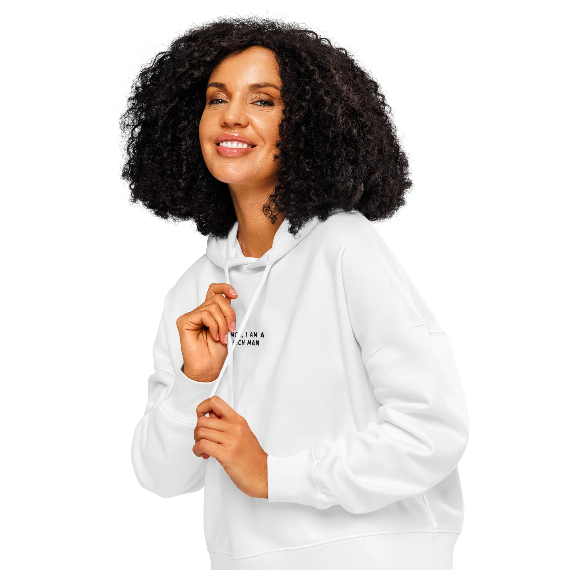 Mom, I am a Rich Man Feminist Embroidered Women’s Organic Hoodie - Image 6