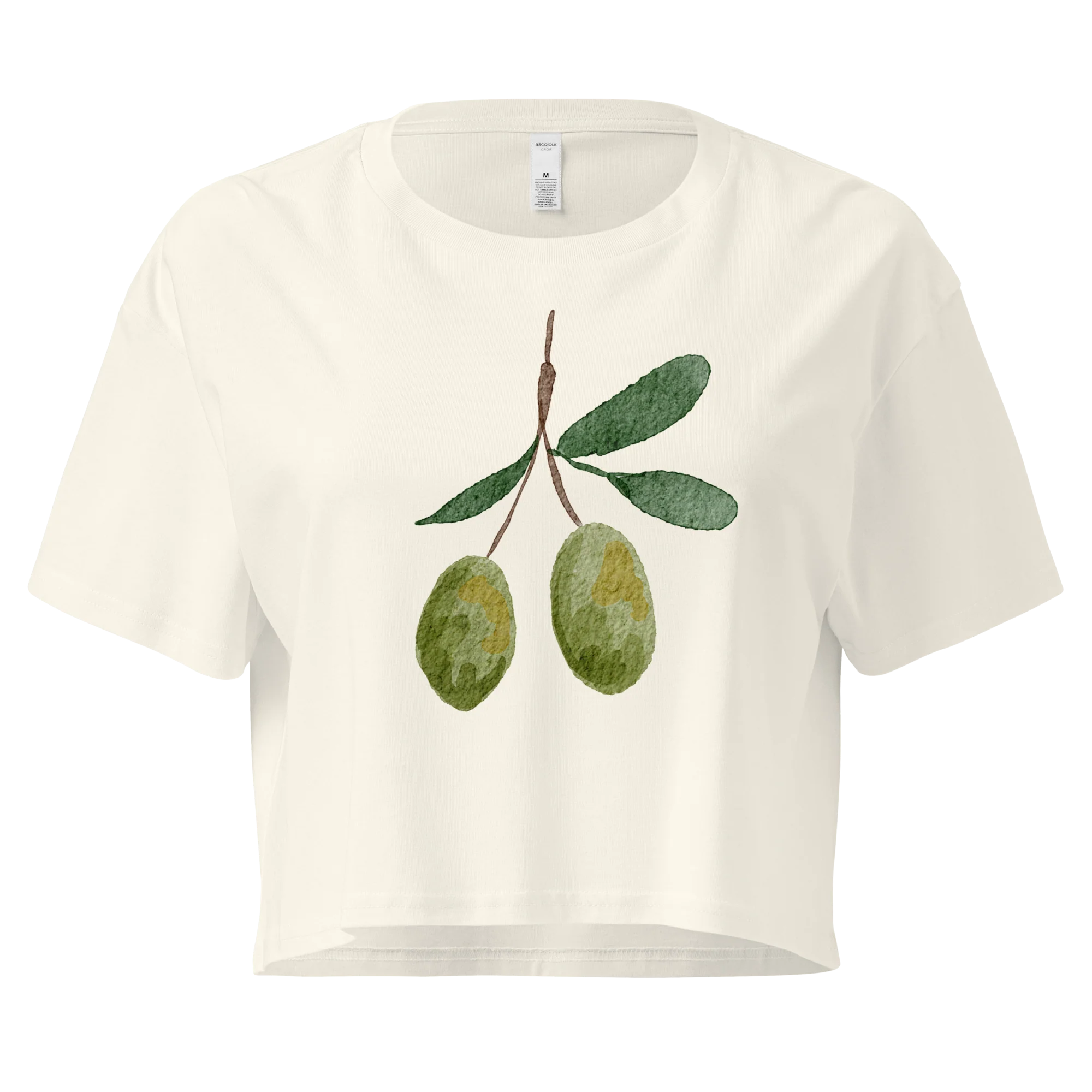 Olives Watercolor Crop Tee - Image 3
