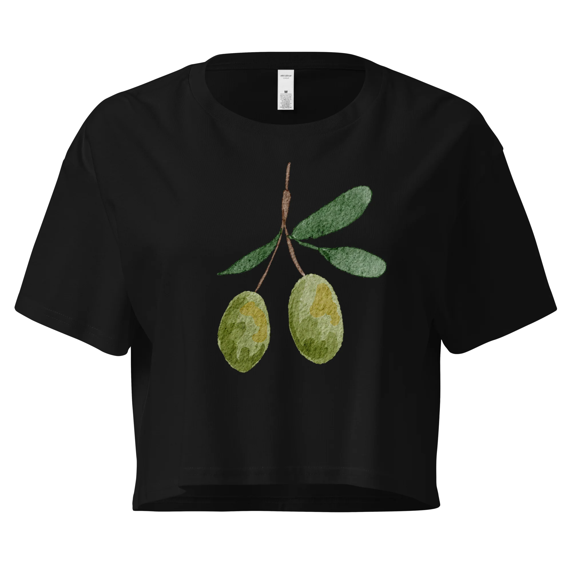 Olives Watercolor Crop Tee - Image 4