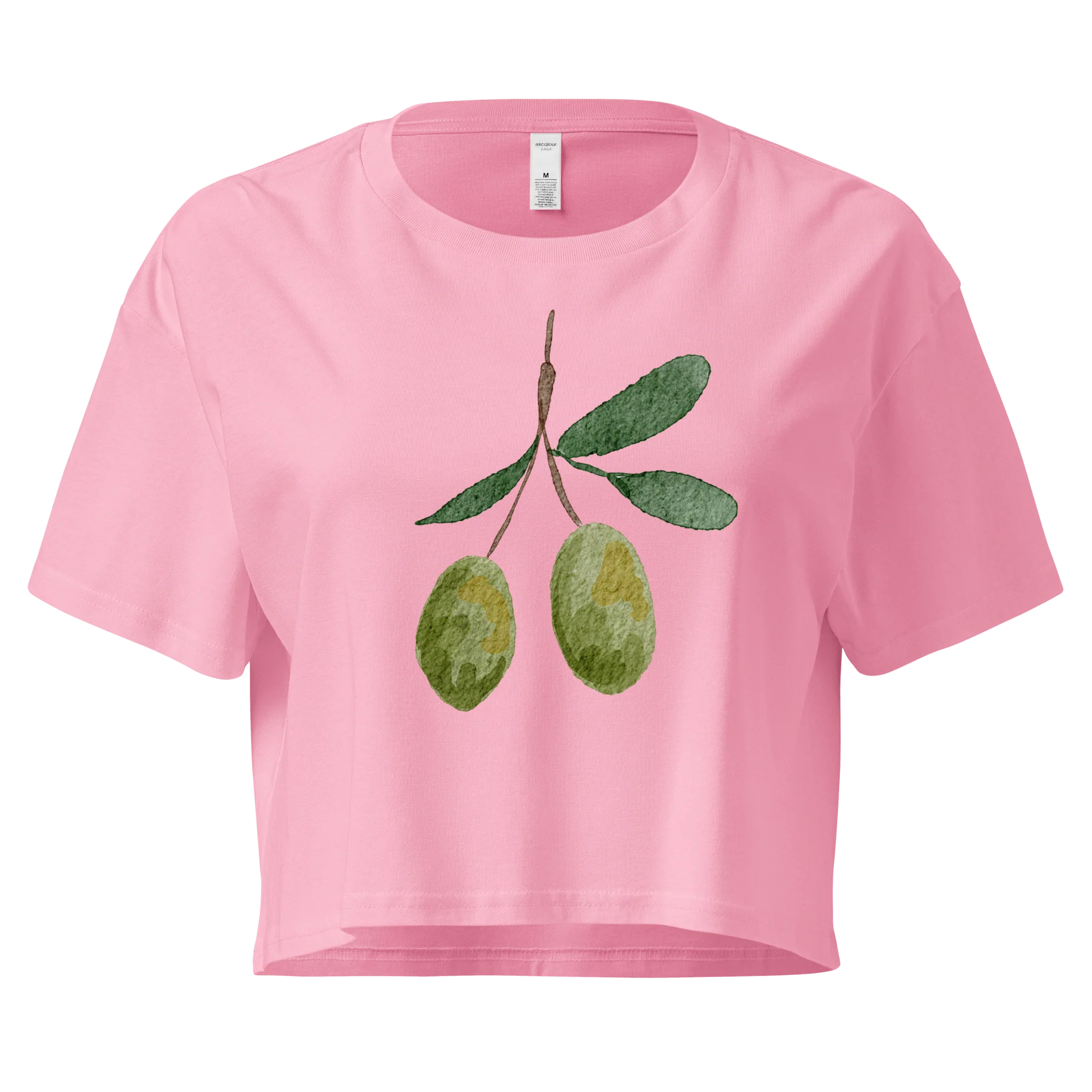 Olives Watercolor Crop Tee - Image 7