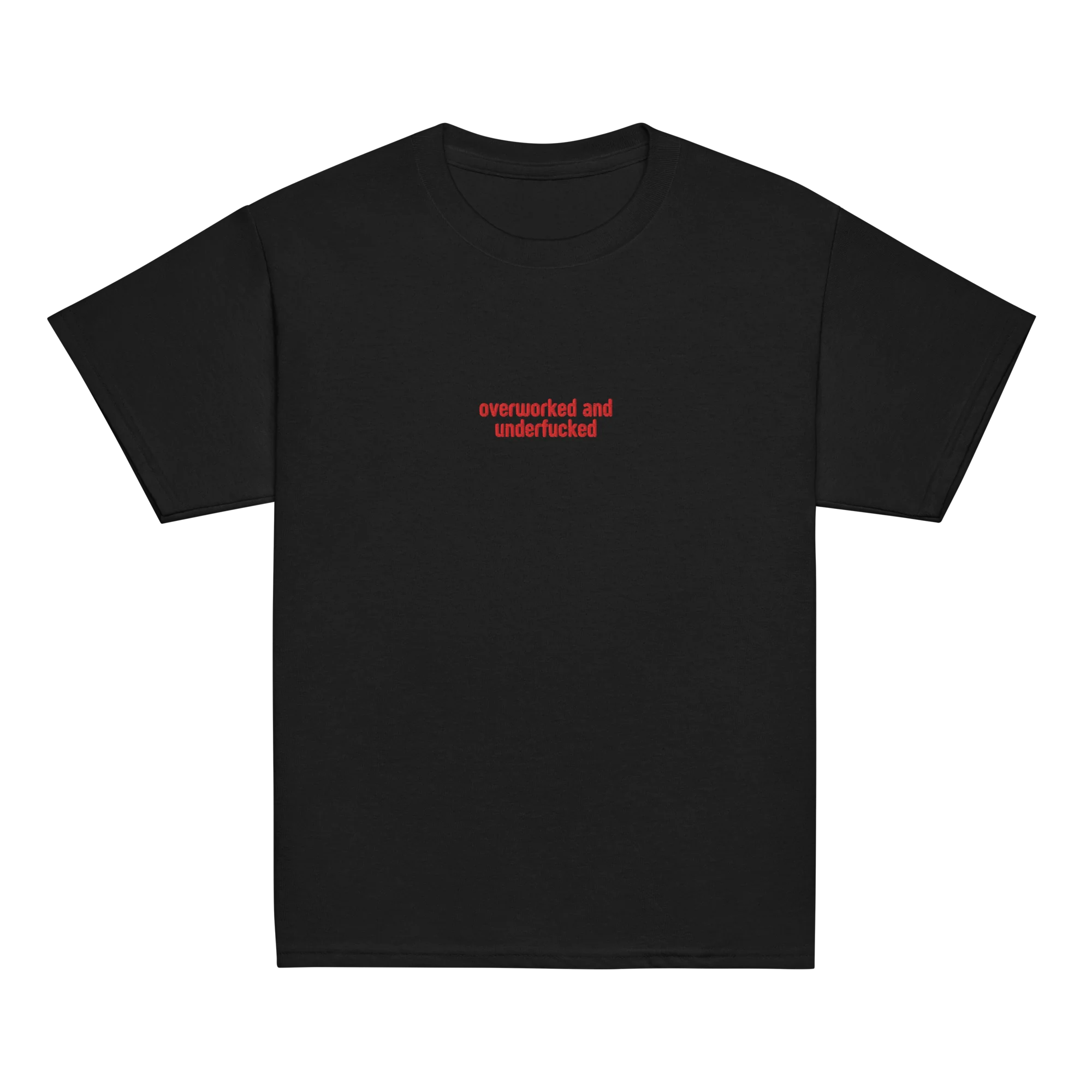Overworked and Underfucked Embroidered Baby Tee - Image 11