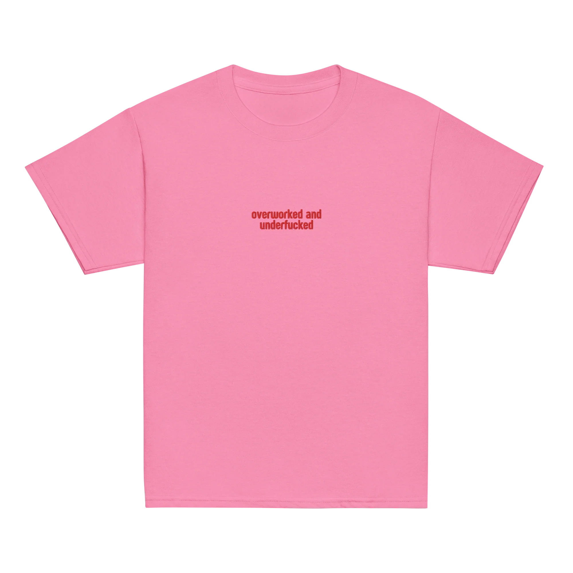 Overworked and Underfucked Embroidered Baby Tee - Image 4