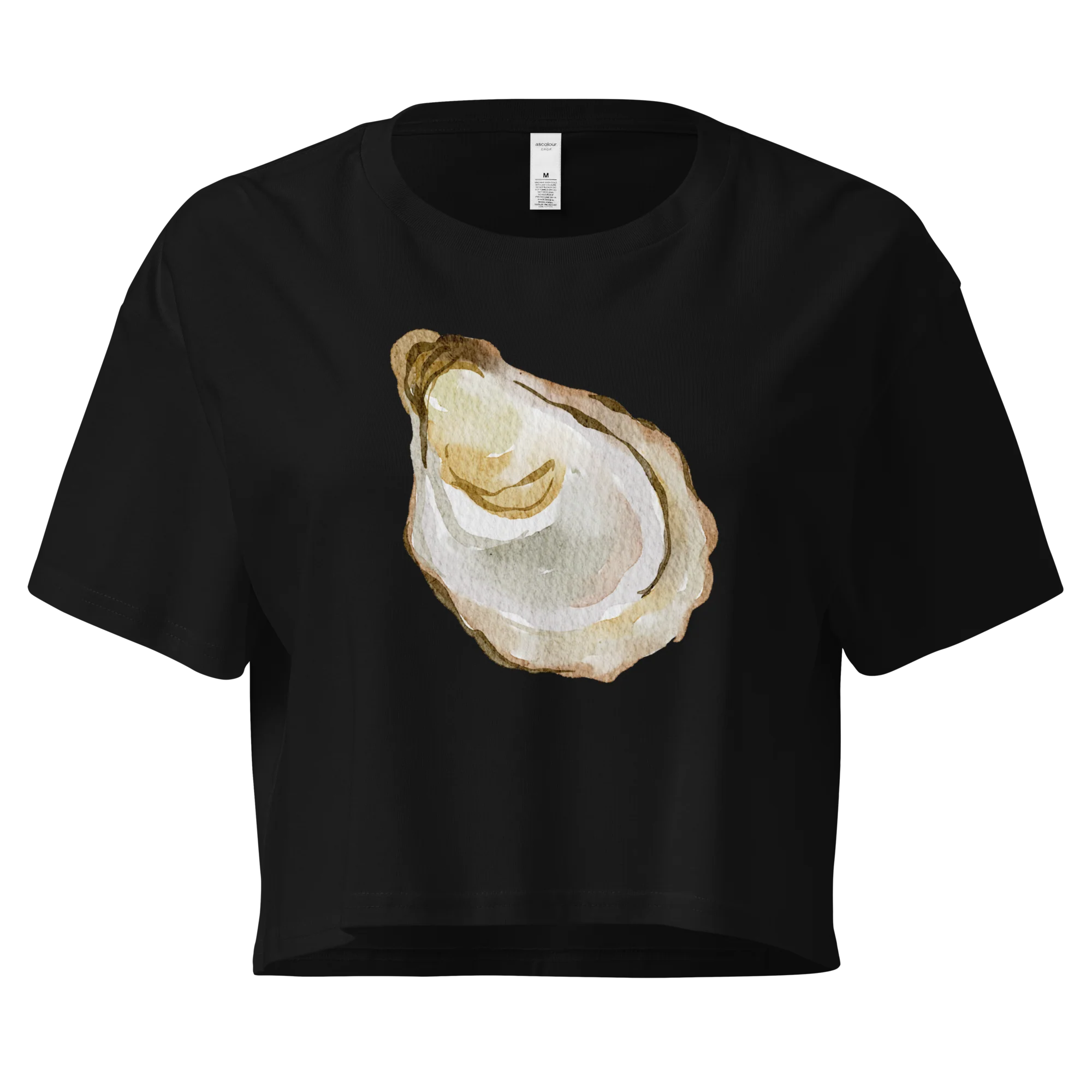 Oyster Watercolor Crop Tee - Image 4
