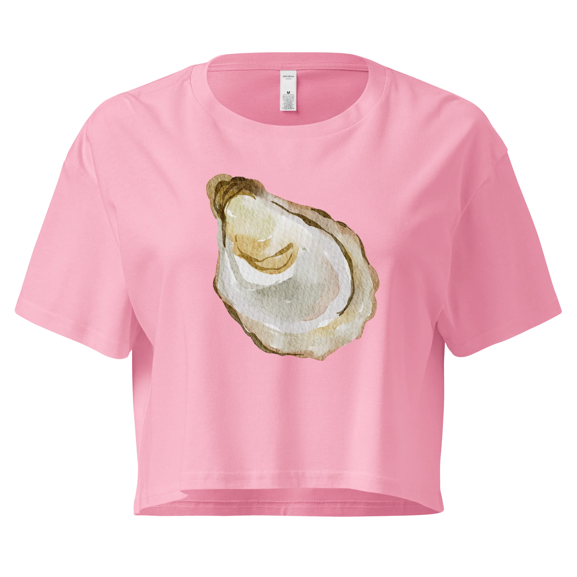 Oyster Watercolor Crop Tee - Image 7