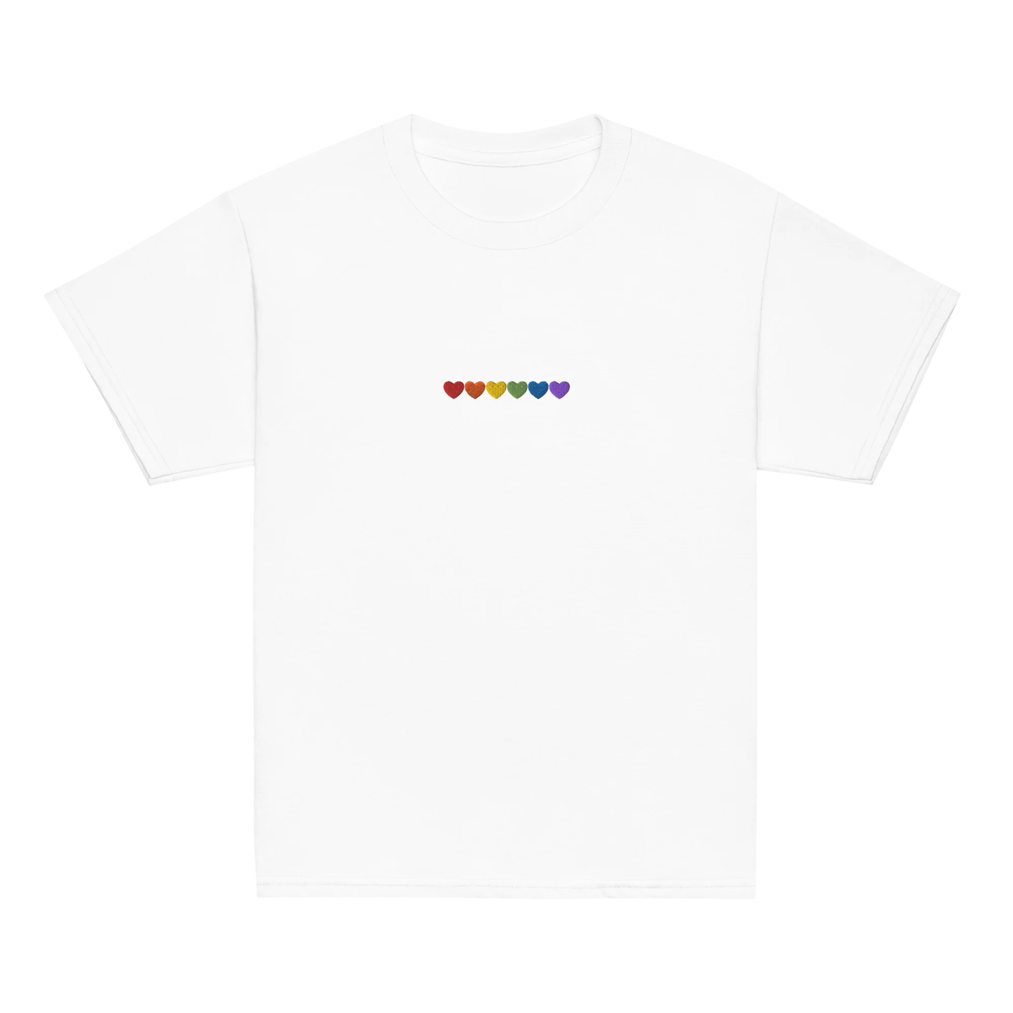 Pride Hearts Embroidered Baby Tee - Image 3