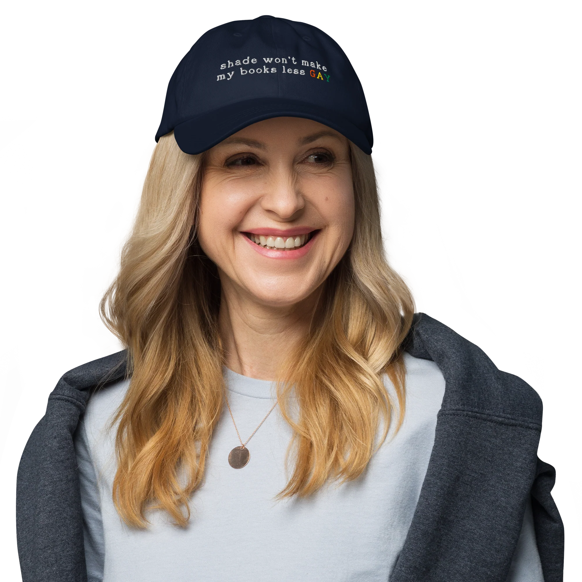 Shade Won't Make My Books Less Gay Embroidered Cap - Image 5