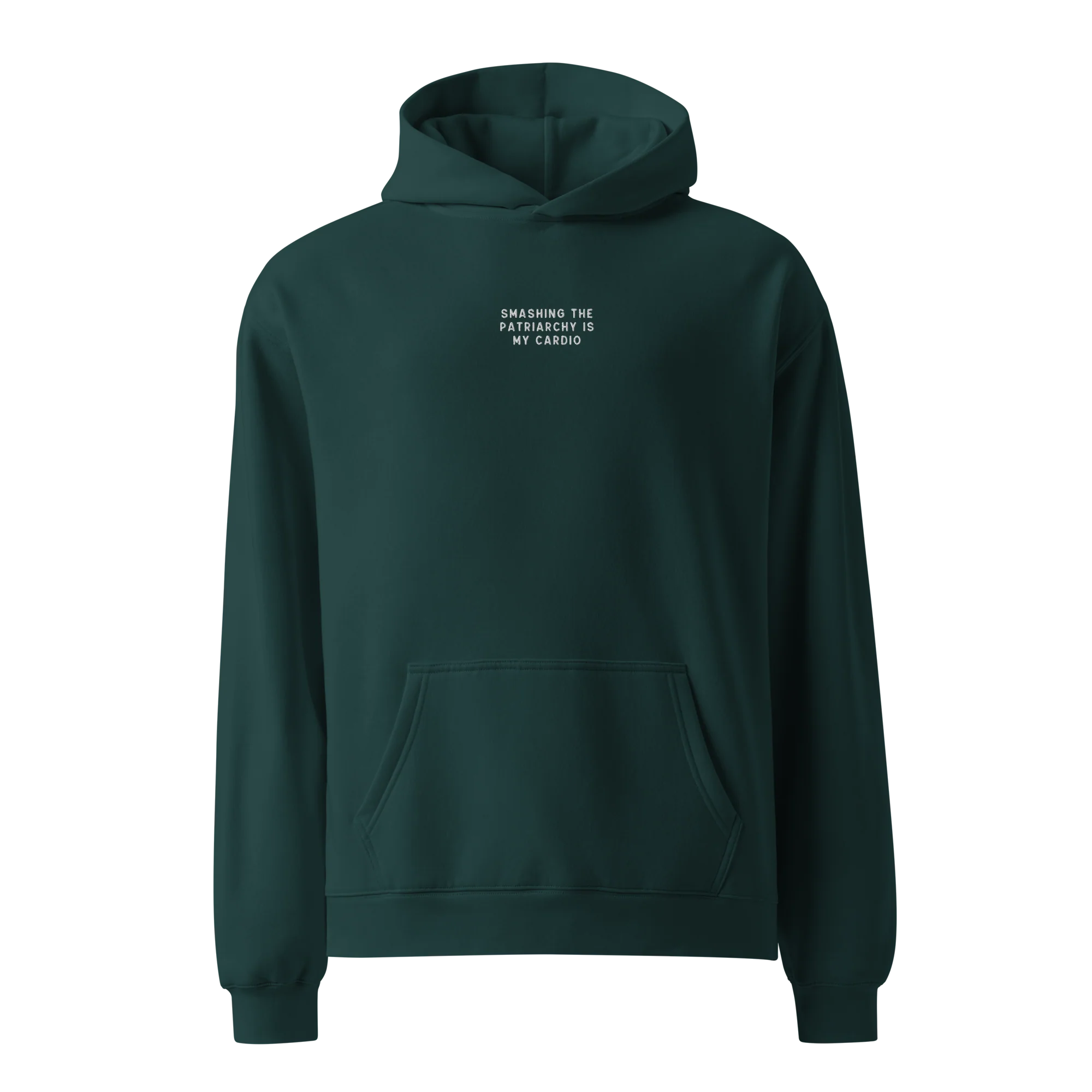 Smashing Patriarchy Cardio Embroidered Premium Oversized Hoodie