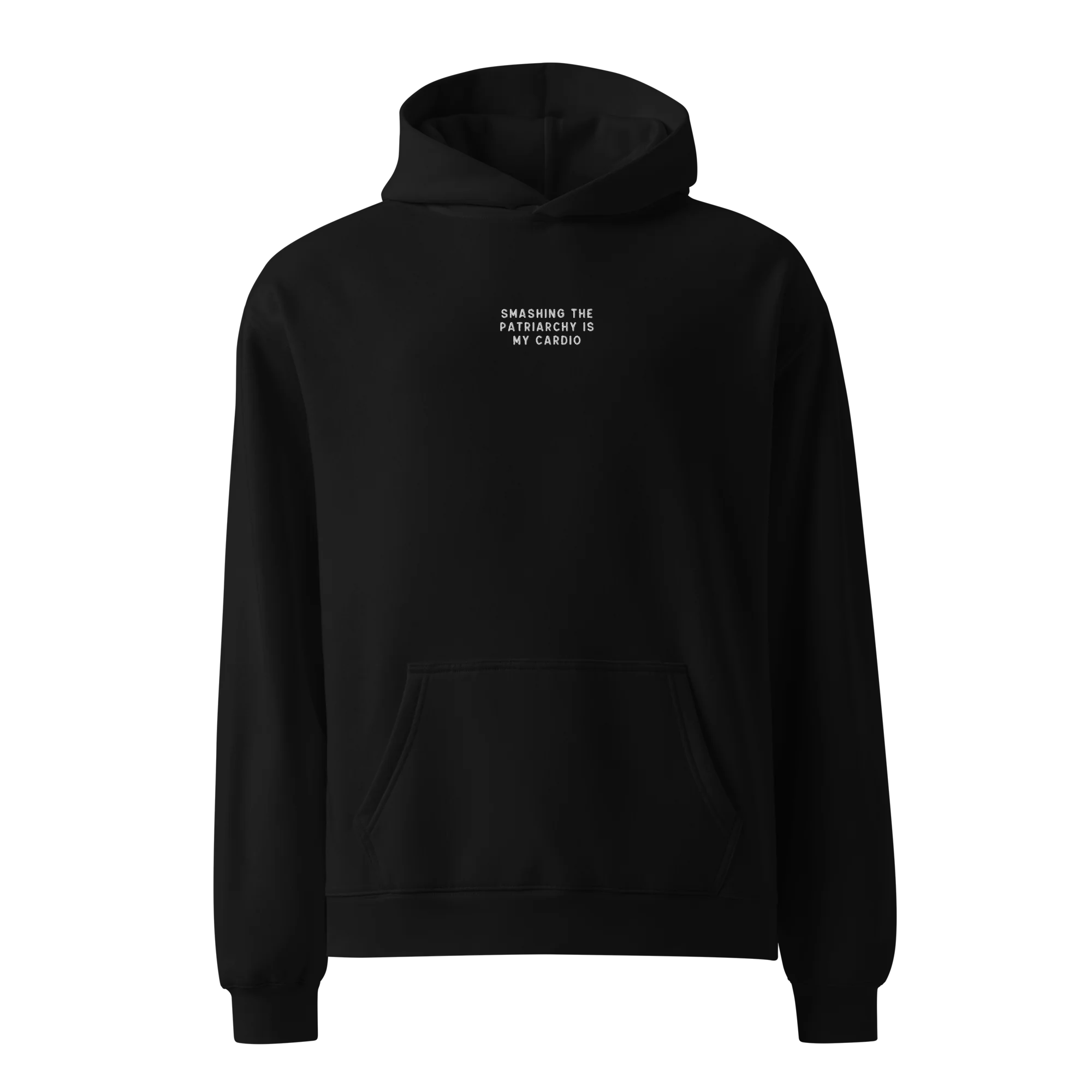 Smashing Patriarchy Cardio Embroidered Premium Oversized Hoodie - Image 10