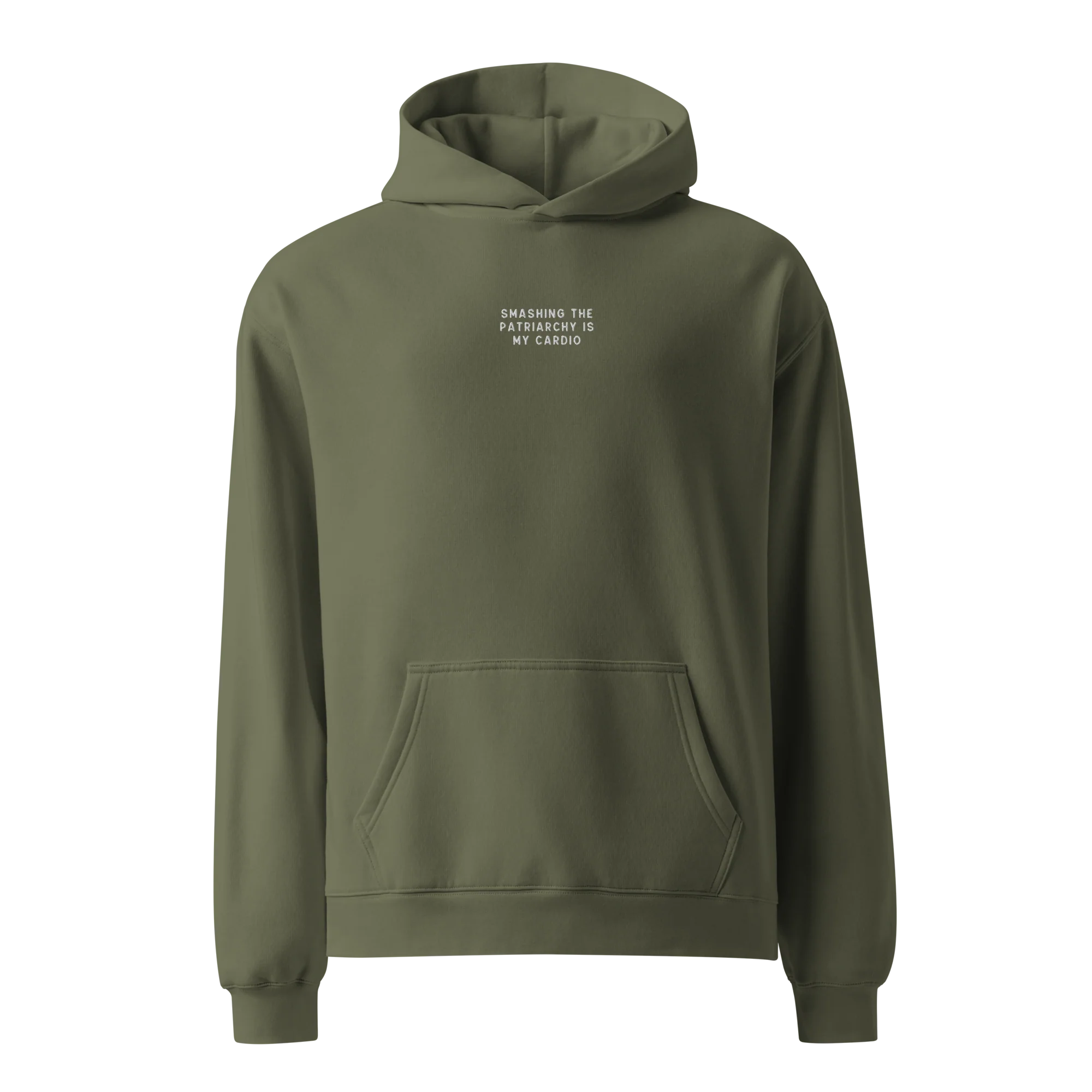 Smashing Patriarchy Cardio Embroidered Premium Oversized Hoodie - Image 12