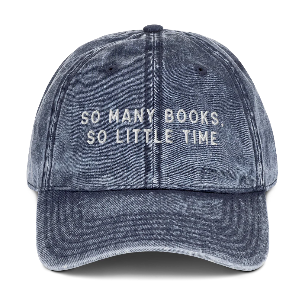 So Many Books, So Little Time Embroidered Vintage Cap - Image 5