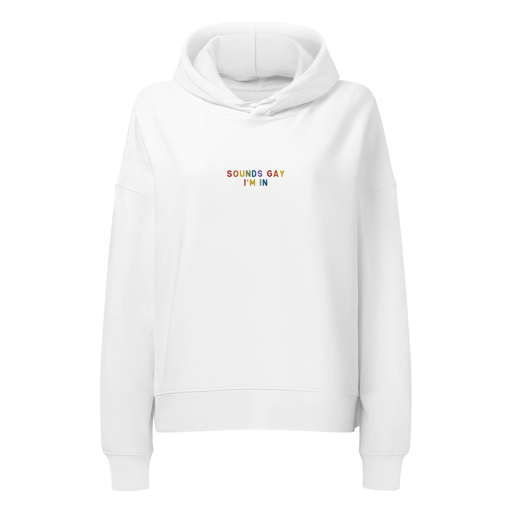 Sounds Gay I'm In Pride Embroidered Women’s Organic Hoodie - Image 4