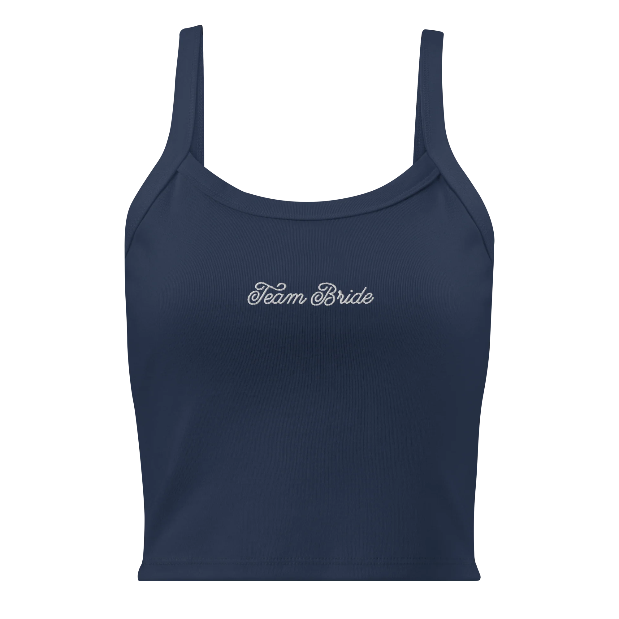 Team Bride Bachelorette Rib Embroidered Tank Top - Image 4