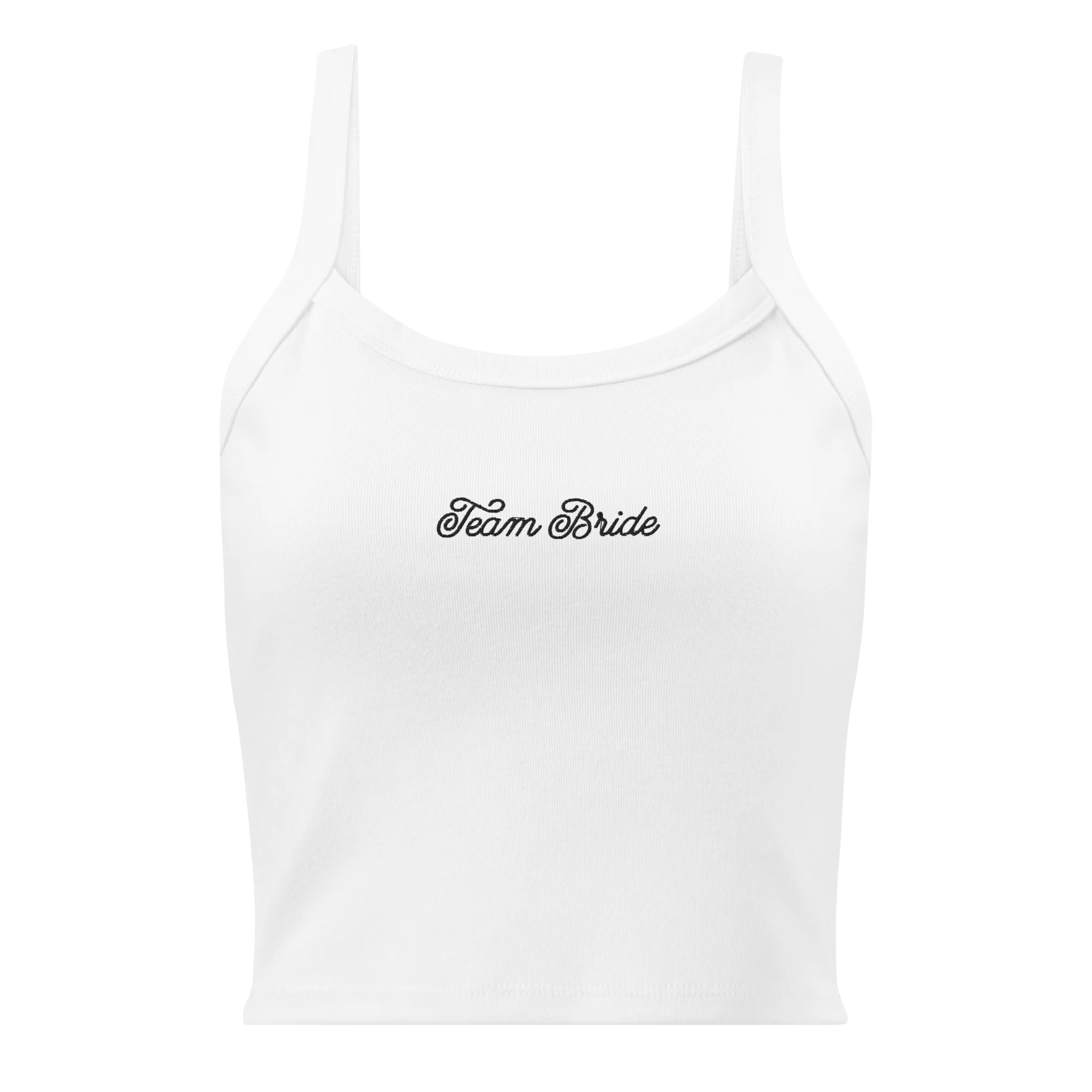 Team Bride Bachelorette Rib Embroidered Tank Top - Image 5